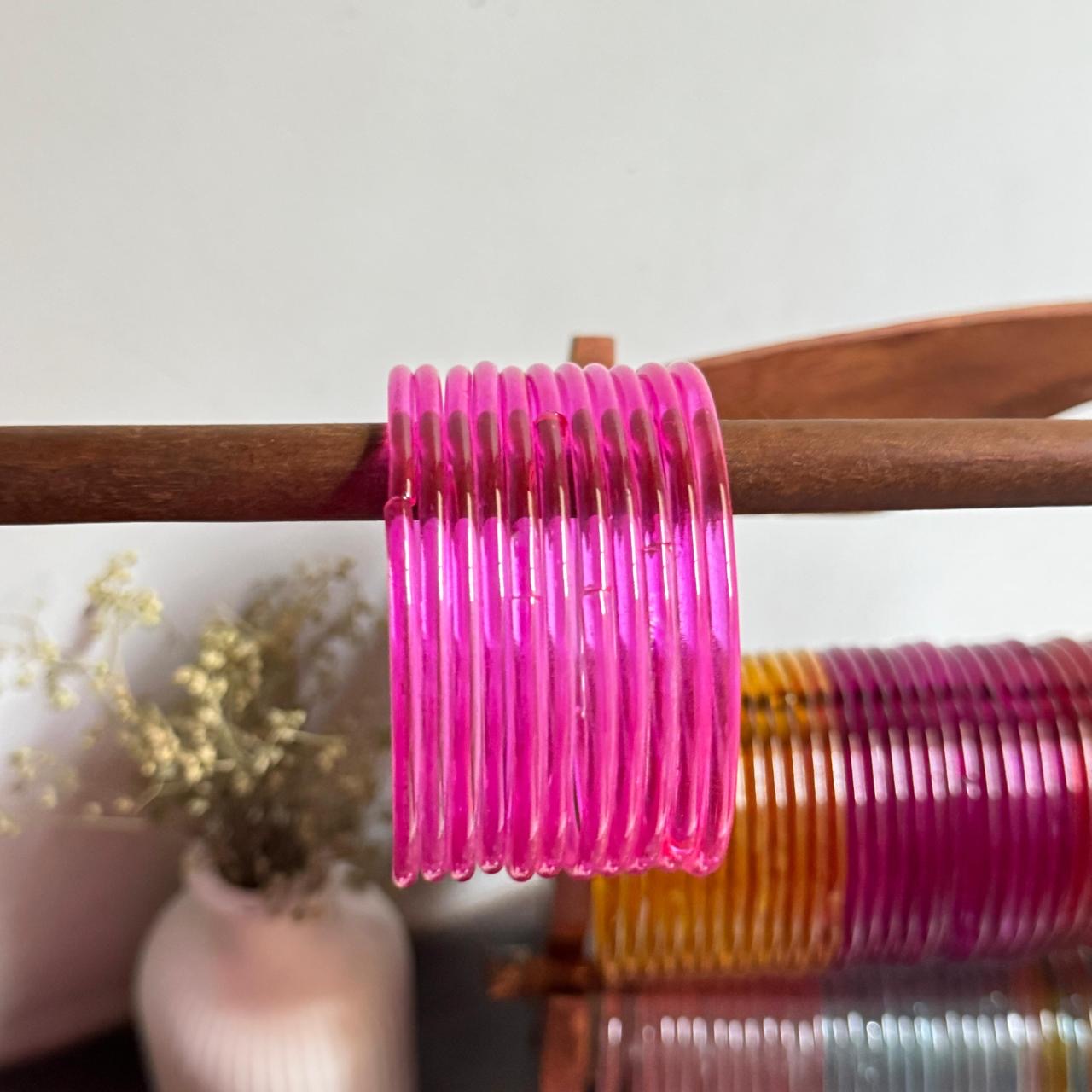 Jelly Plain Glass Bangles – Elegant Set of 12 Bangles |