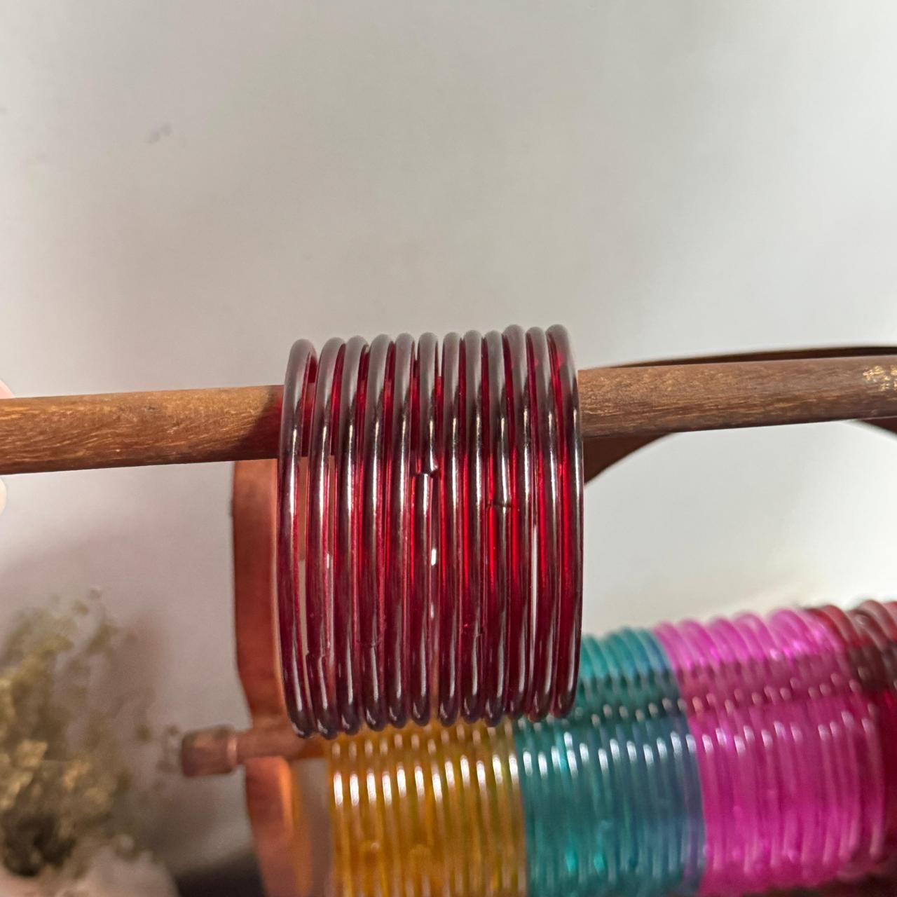 Jelly Plain Glass Bangles – Elegant Set of 12 Bangles |