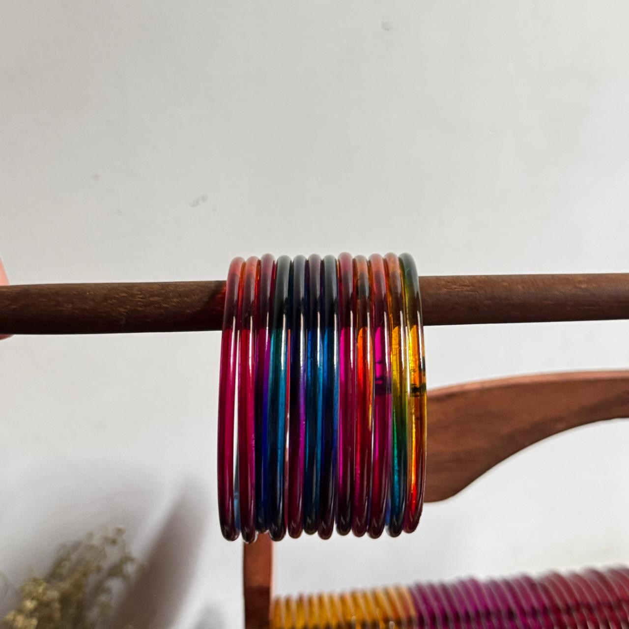 Jelly Plain Glass Bangles – Elegant Set of 12 Bangles |
