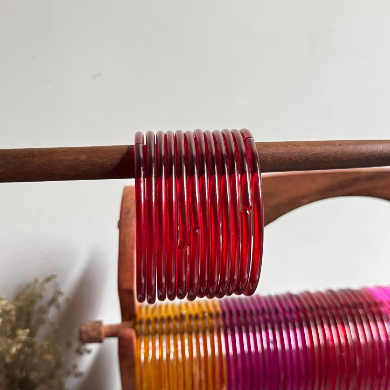 Plain Glass Bangles – Elegant Set of 12 Bangles |