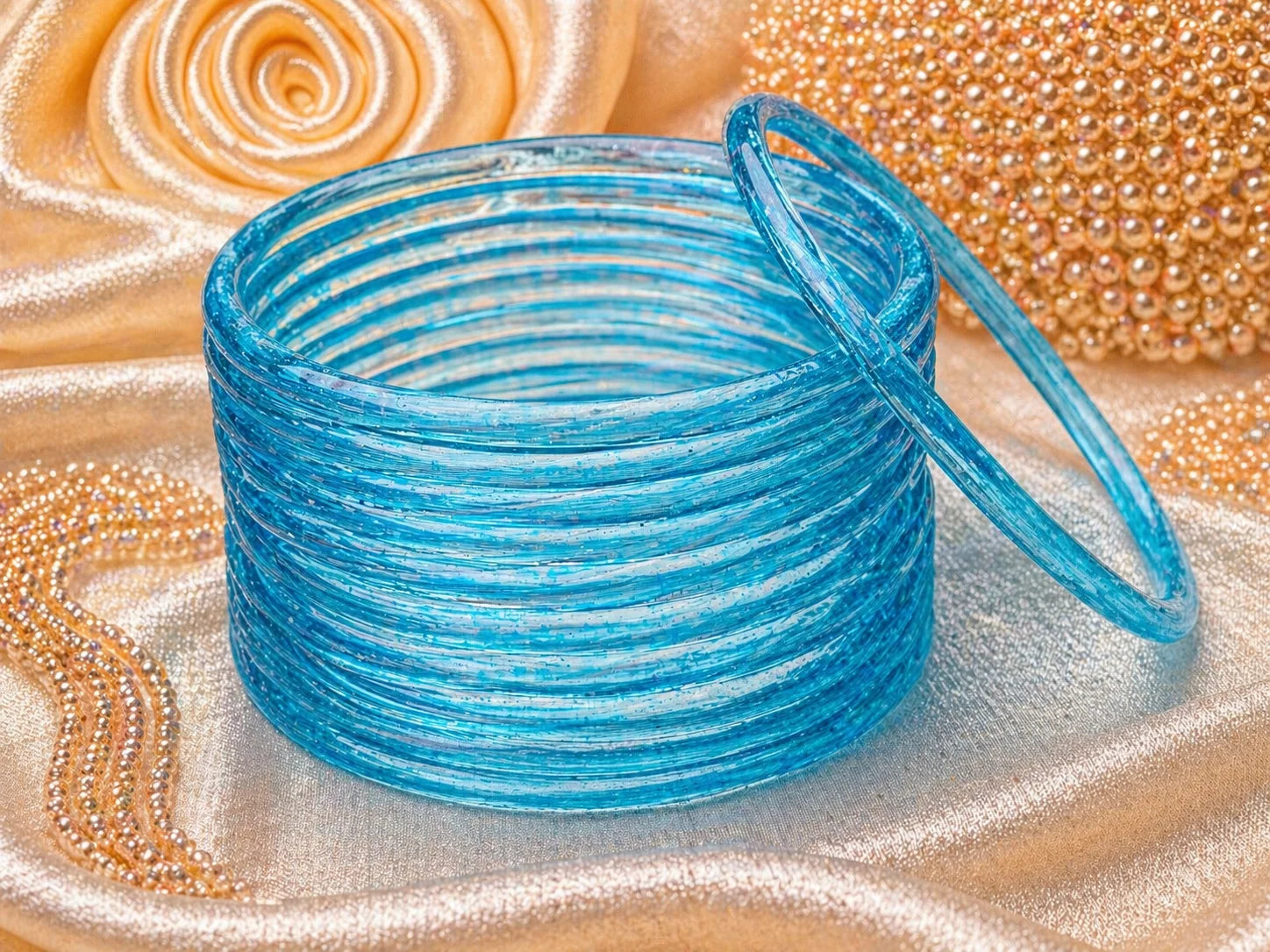Jelly Glass Bangles Plain – 12 Bangles Set | All Colors Available | Lightweight Everyday Wear Bangles Set