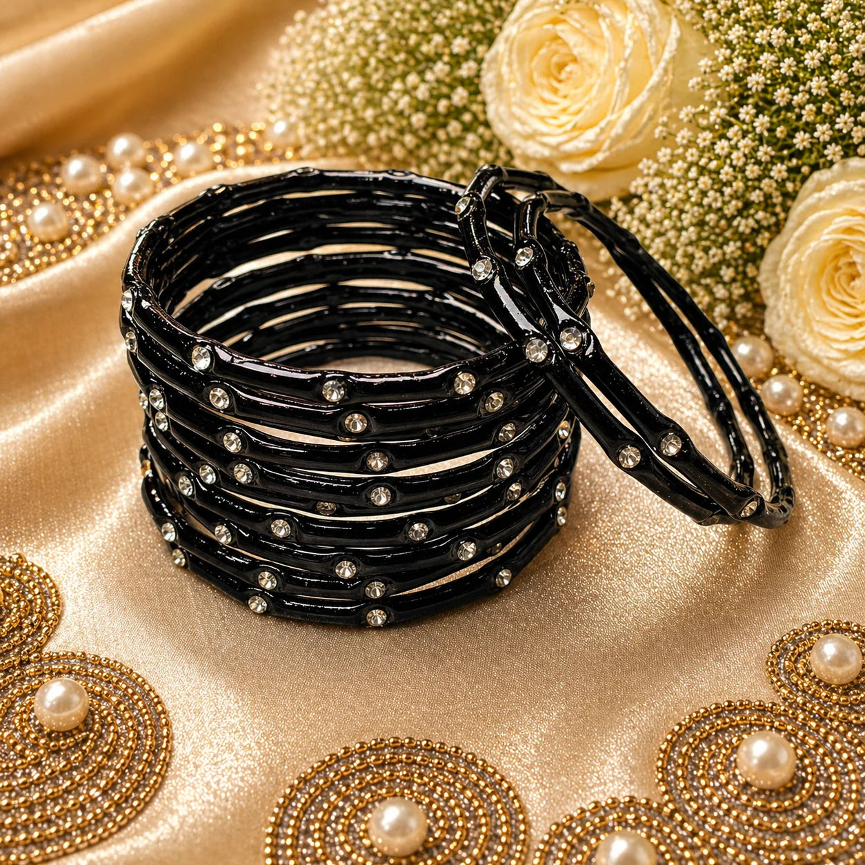 Stone Jalebi Glass Bangles – 12 Jelly Bangles Set for Women | Fancy Bridal &amp; Party Wear | Multi Color Stone Bangles Pakistan