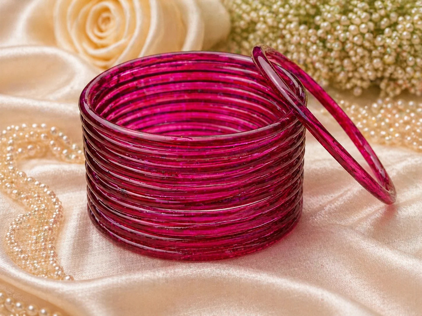 Jelly Glass Bangles Plain – 12 Bangles Set | All Colors Available | Lightweight Everyday Wear Bangles Set
