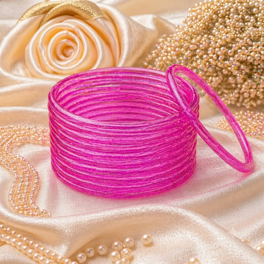 Jelly Glass Bangles Plain – 12 Bangles Set | All Colors Available | Lightweight Everyday Wear Bangles Set
