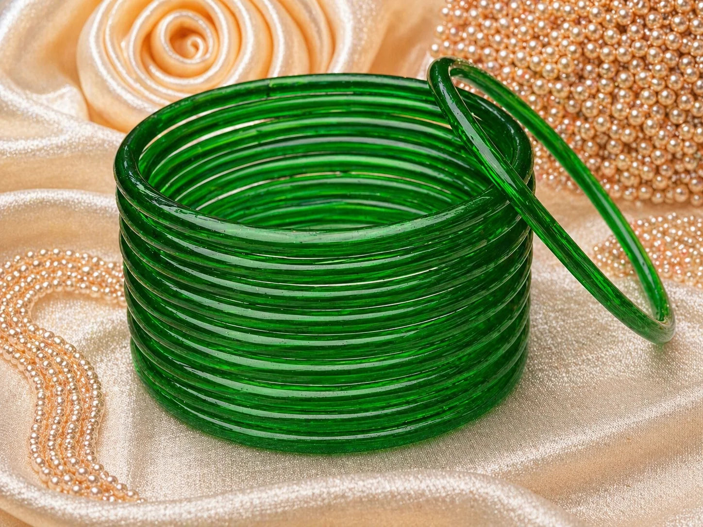 Jelly Glass Bangles Plain – 12 Bangles Set | All Colors Available | Lightweight Everyday Wear Bangles Set