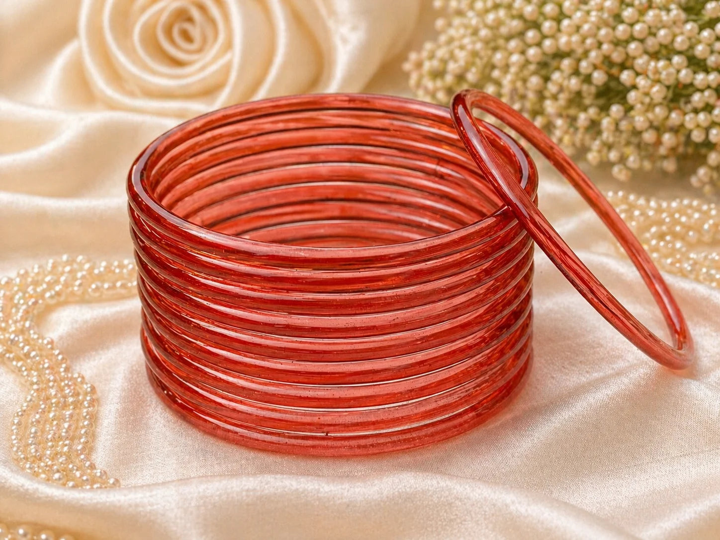 Jelly Glass Bangles Plain – 12 Bangles Set | All Colors Available | Lightweight Everyday Wear Bangles Set