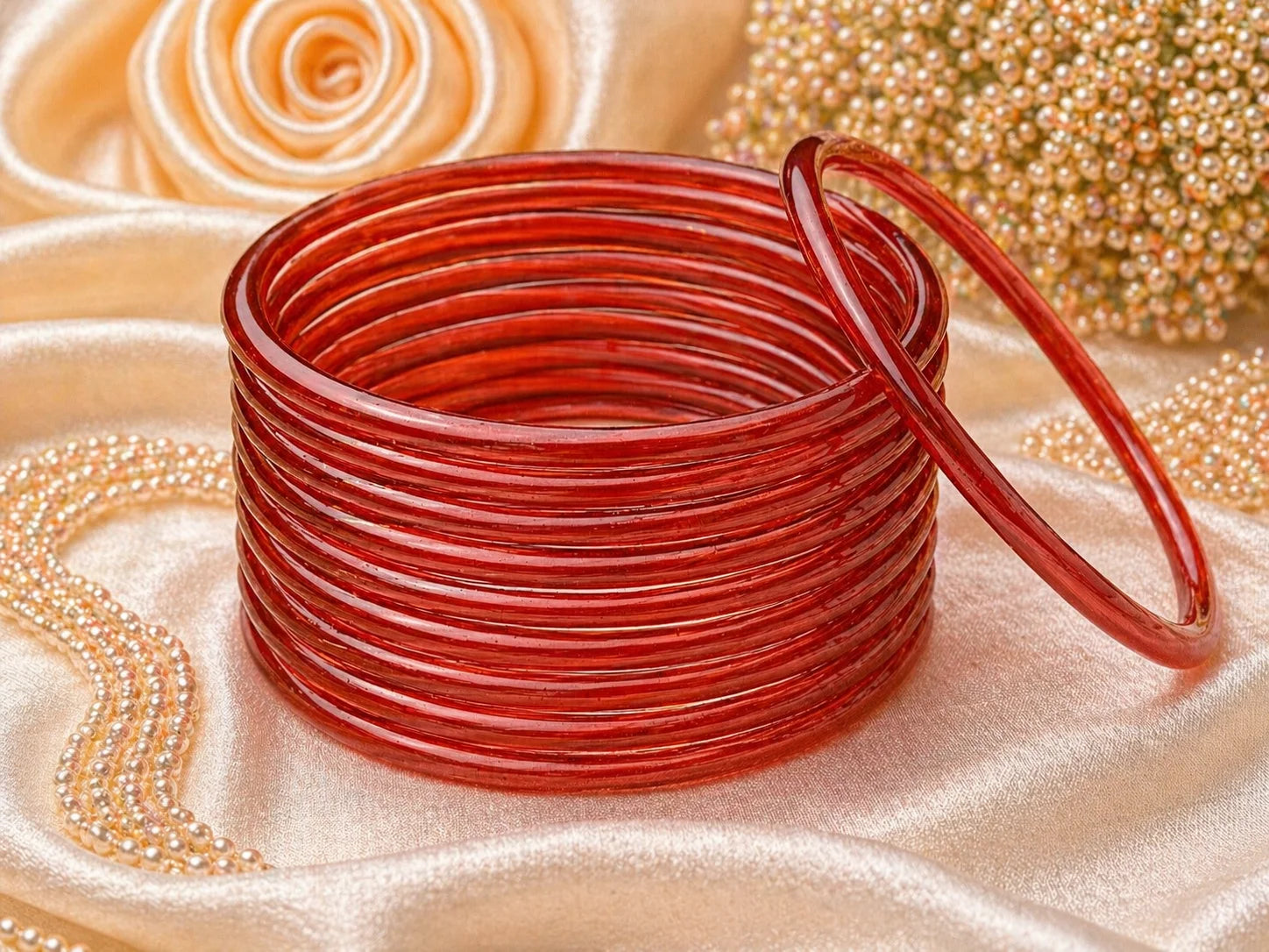 Jelly Glass Bangles Plain – 12 Bangles Set | All Colors Available | Lightweight Everyday Wear Bangles Set