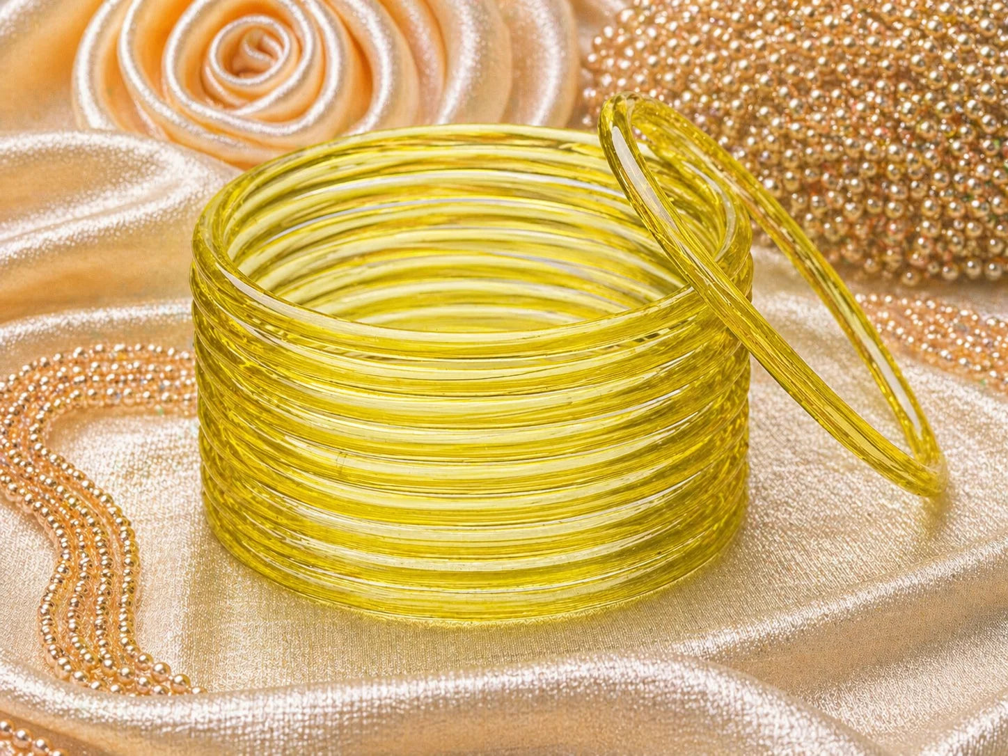 Jelly Glass Bangles Plain – 12 Bangles Set | All Colors Available | Lightweight Everyday Wear Bangles Set