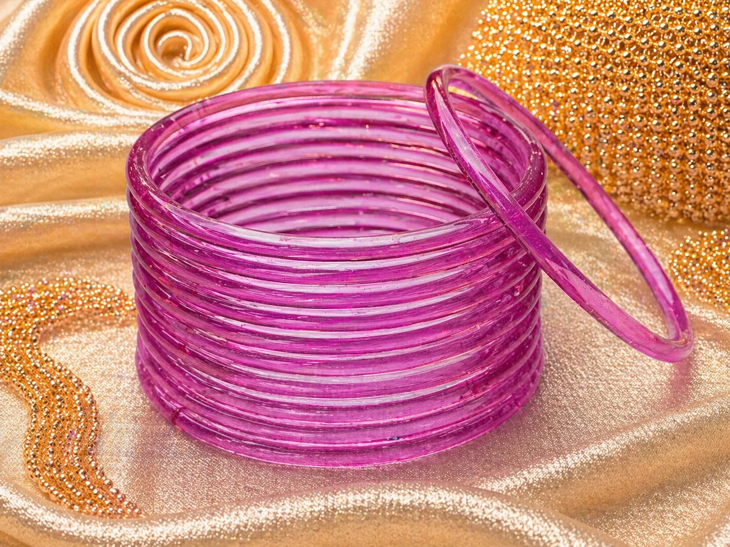 Jelly Glass Bangles Plain – 12 Bangles Set | All Colors Available | Lightweight Everyday Wear Bangles Set