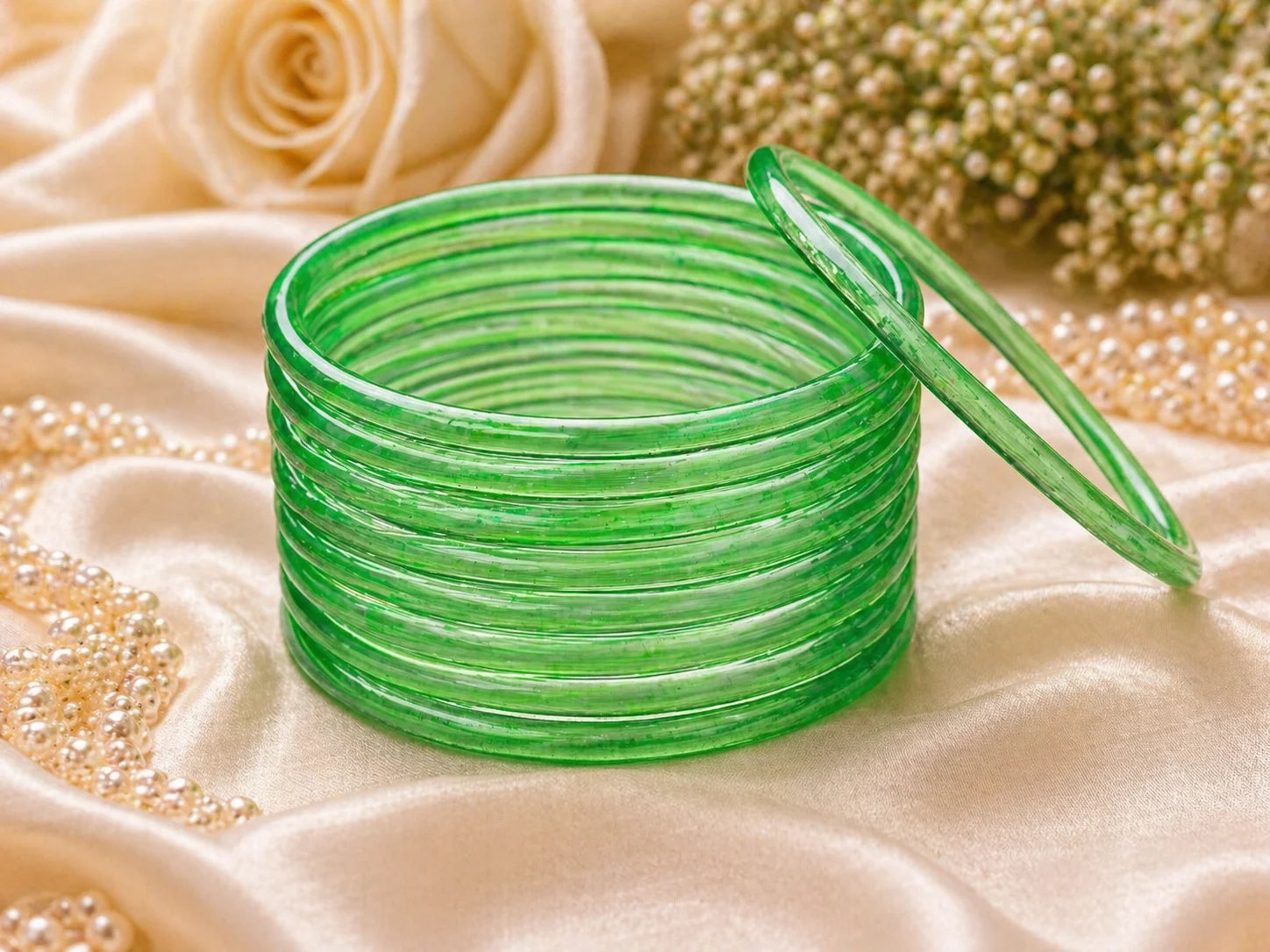 Jelly Glass Bangles Plain – 12 Bangles Set | All Colors Available | Lightweight Everyday Wear Bangles Set