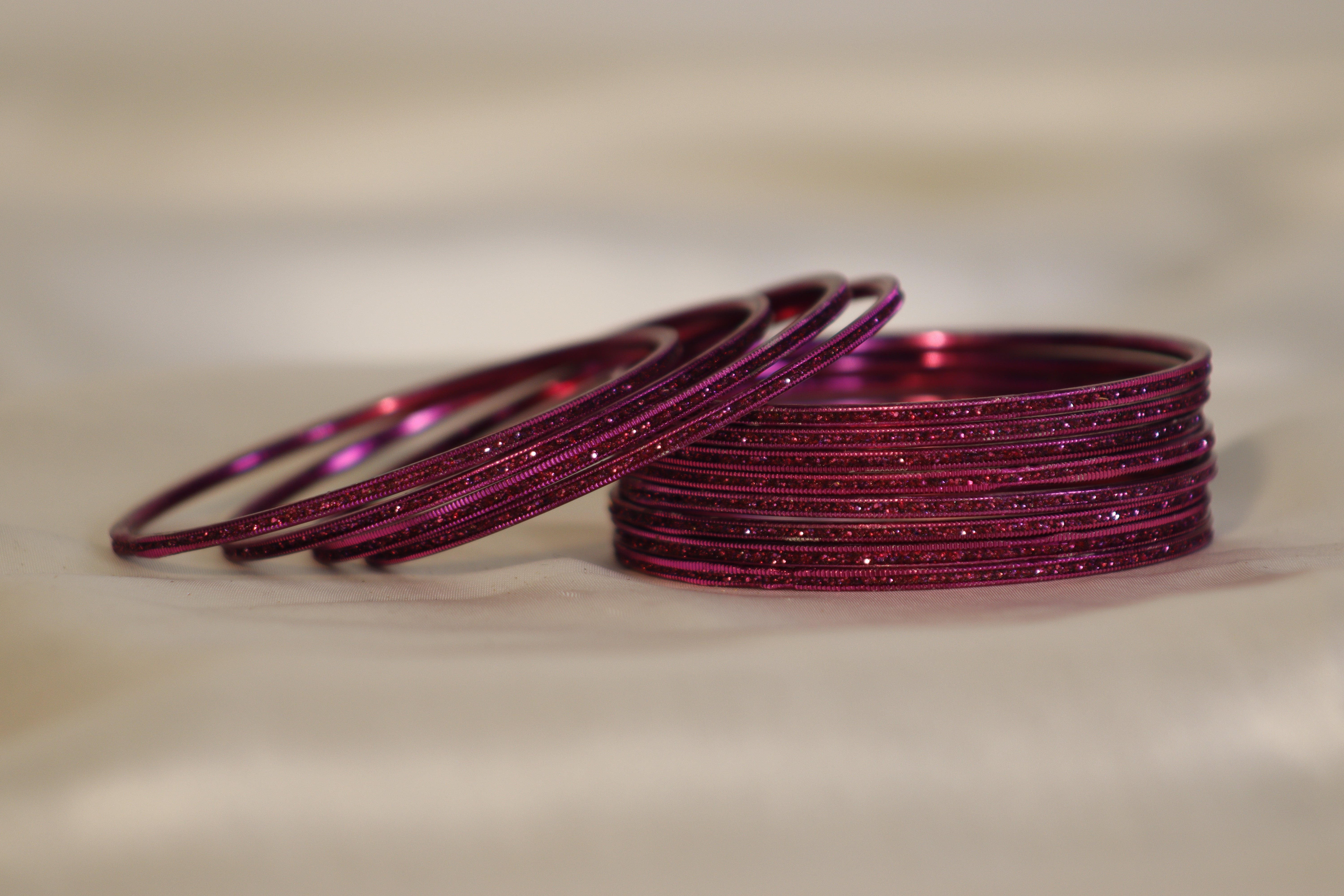 Glitter Metal Bangles – Set of 12 | Rs. 300/Dozen | Multi-Colour Shine Collection