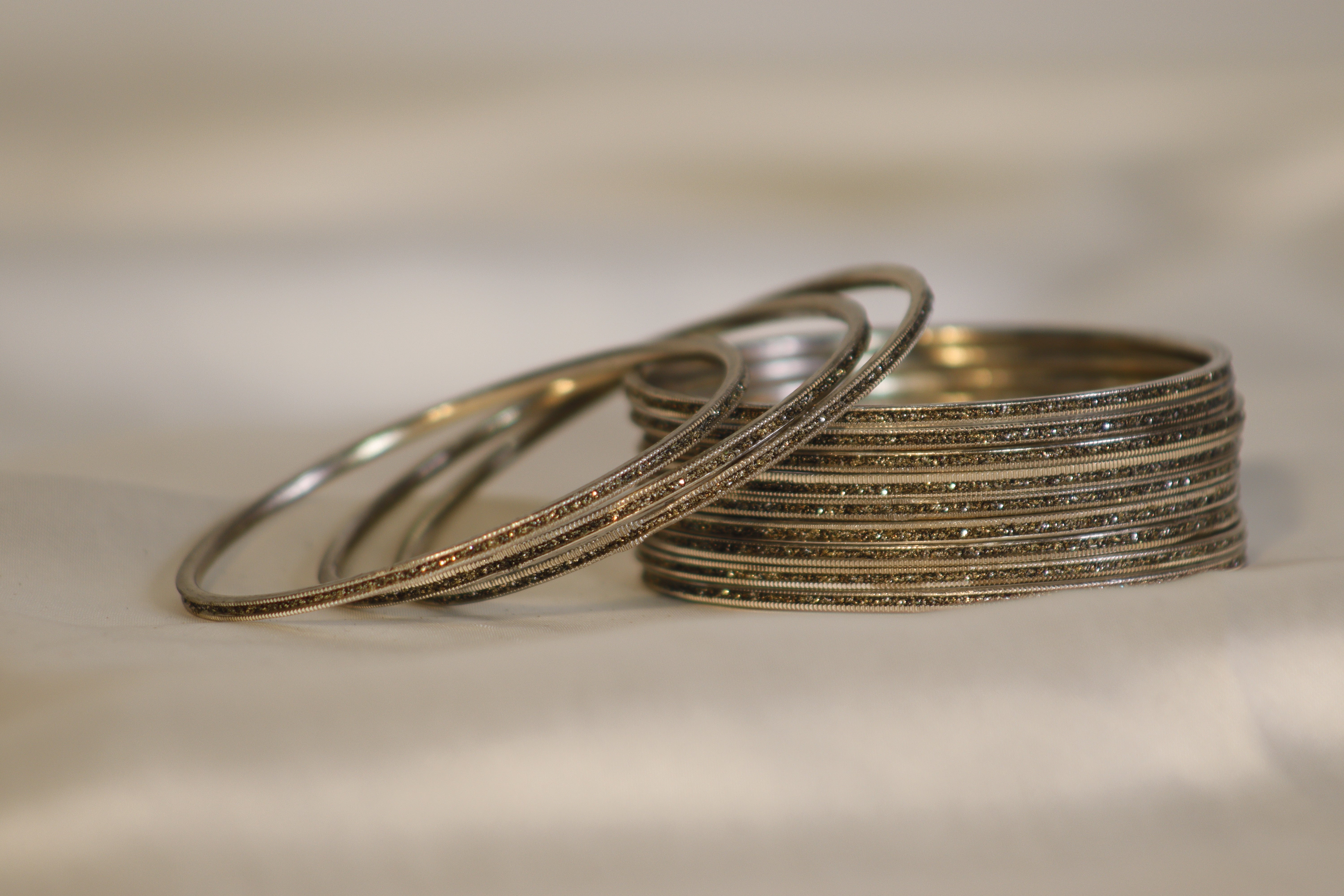 Glitter Metal Bangles – Set of 12 | Rs. 300/Dozen | Multi-Colour Shine Collection