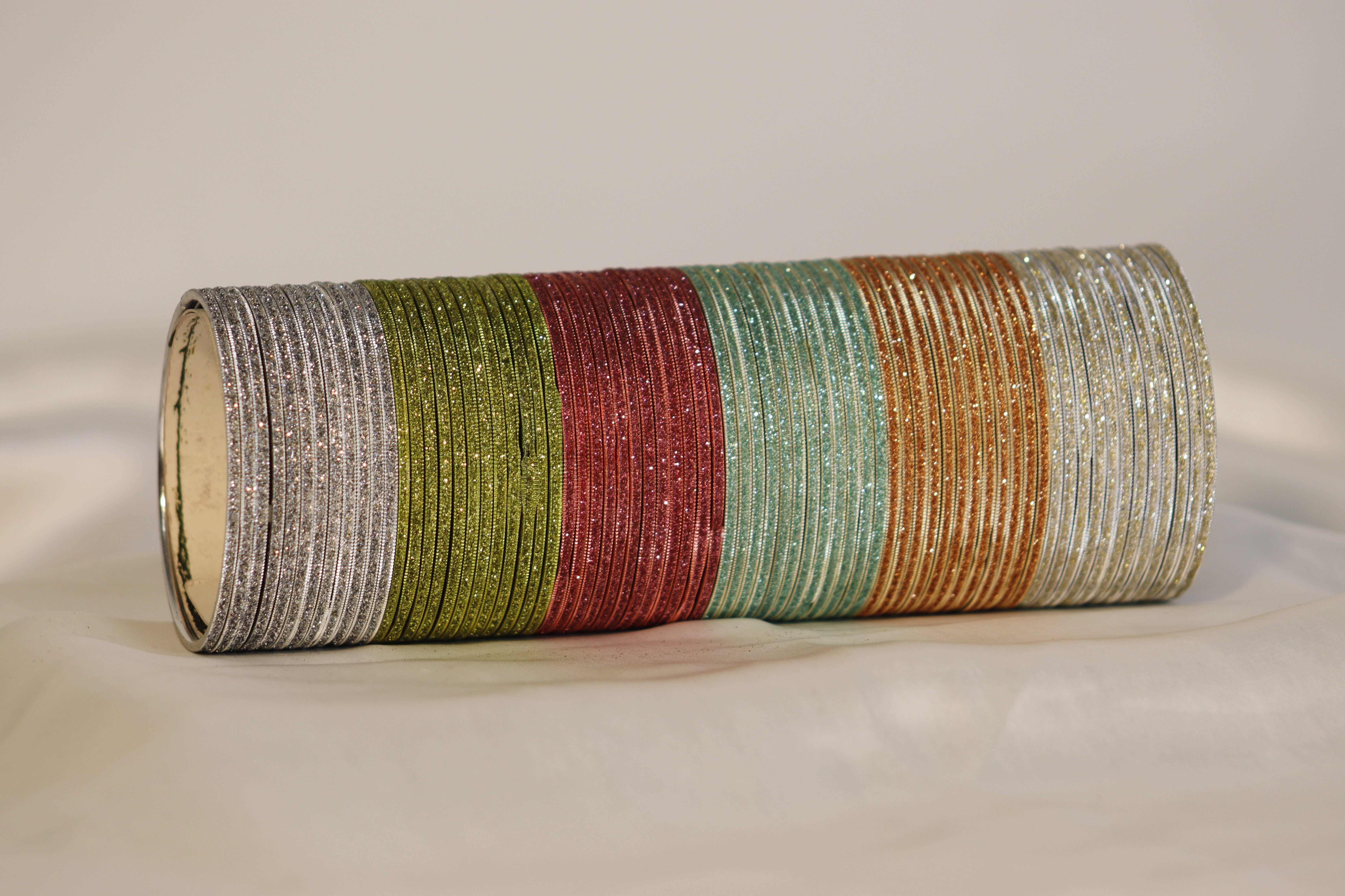 Glitter Metal Bangles – Set of 12 | Rs. 300/Dozen | Multi-Colour Shine Collection