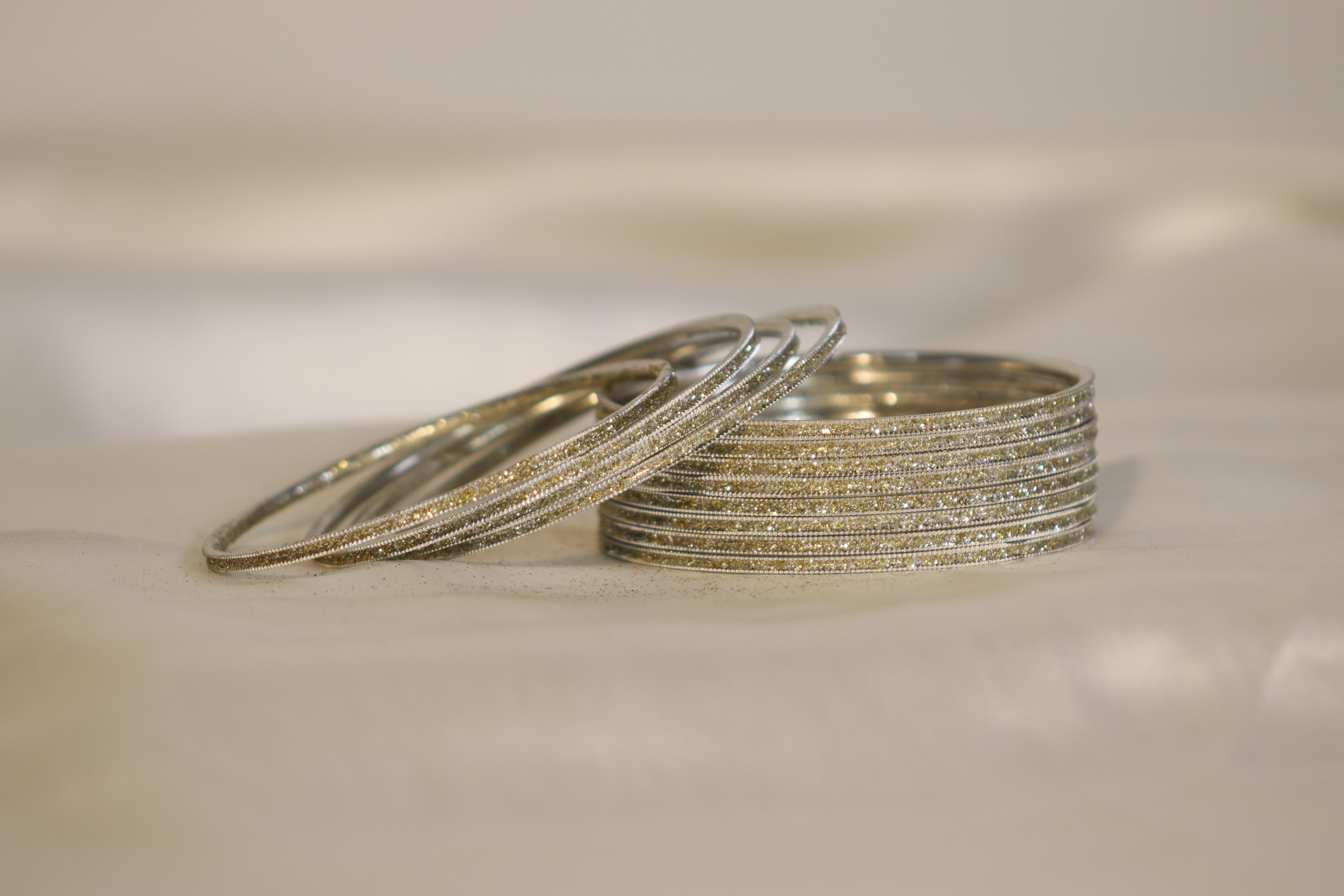 Glitter Metal Bangles – Set of 12 | Rs. 300/Dozen | Multi-Colour Shine Collection