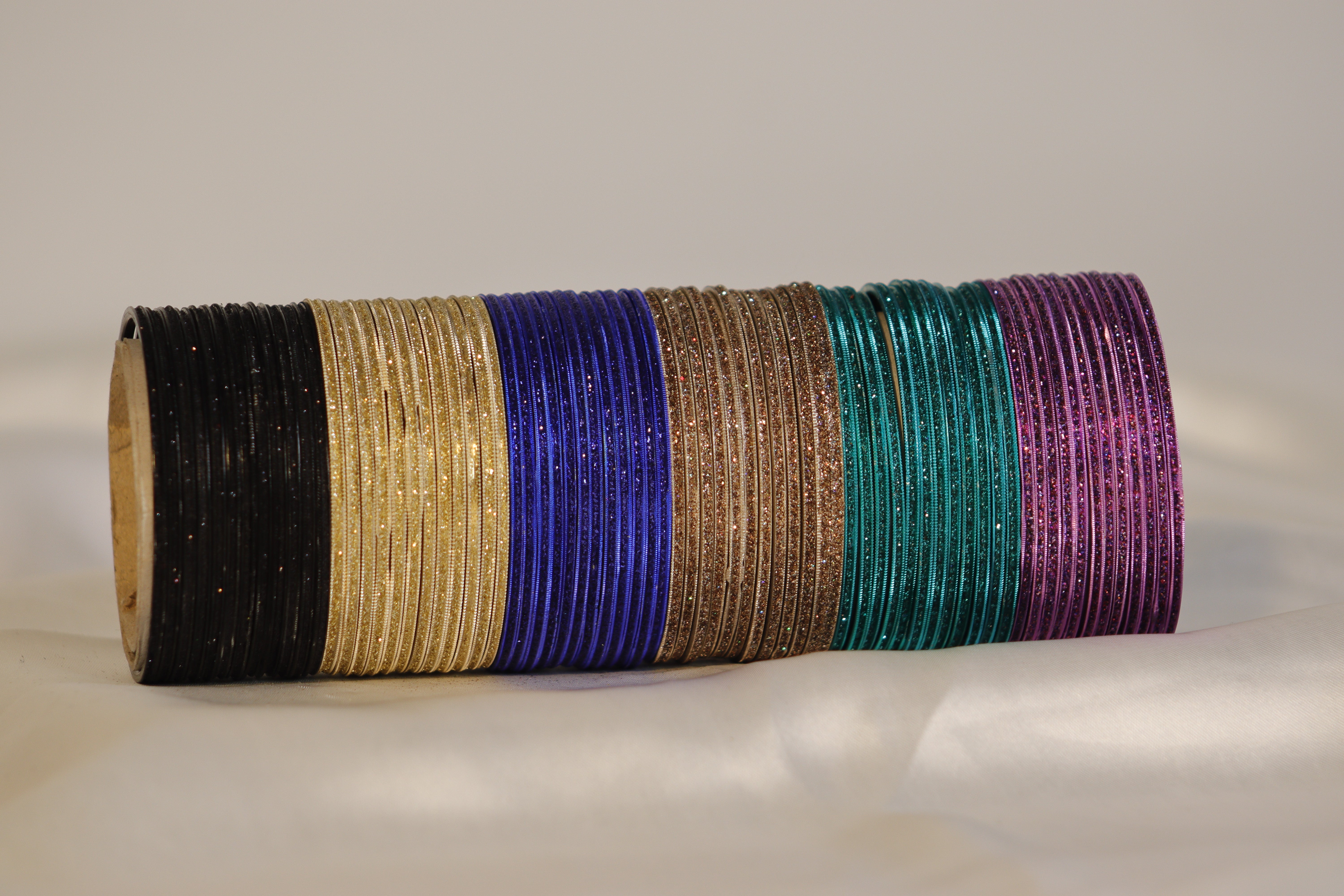 Glitter Metal Bangles – Set of 12 | Rs. 300/Dozen | Multi-Colour Shine Collection