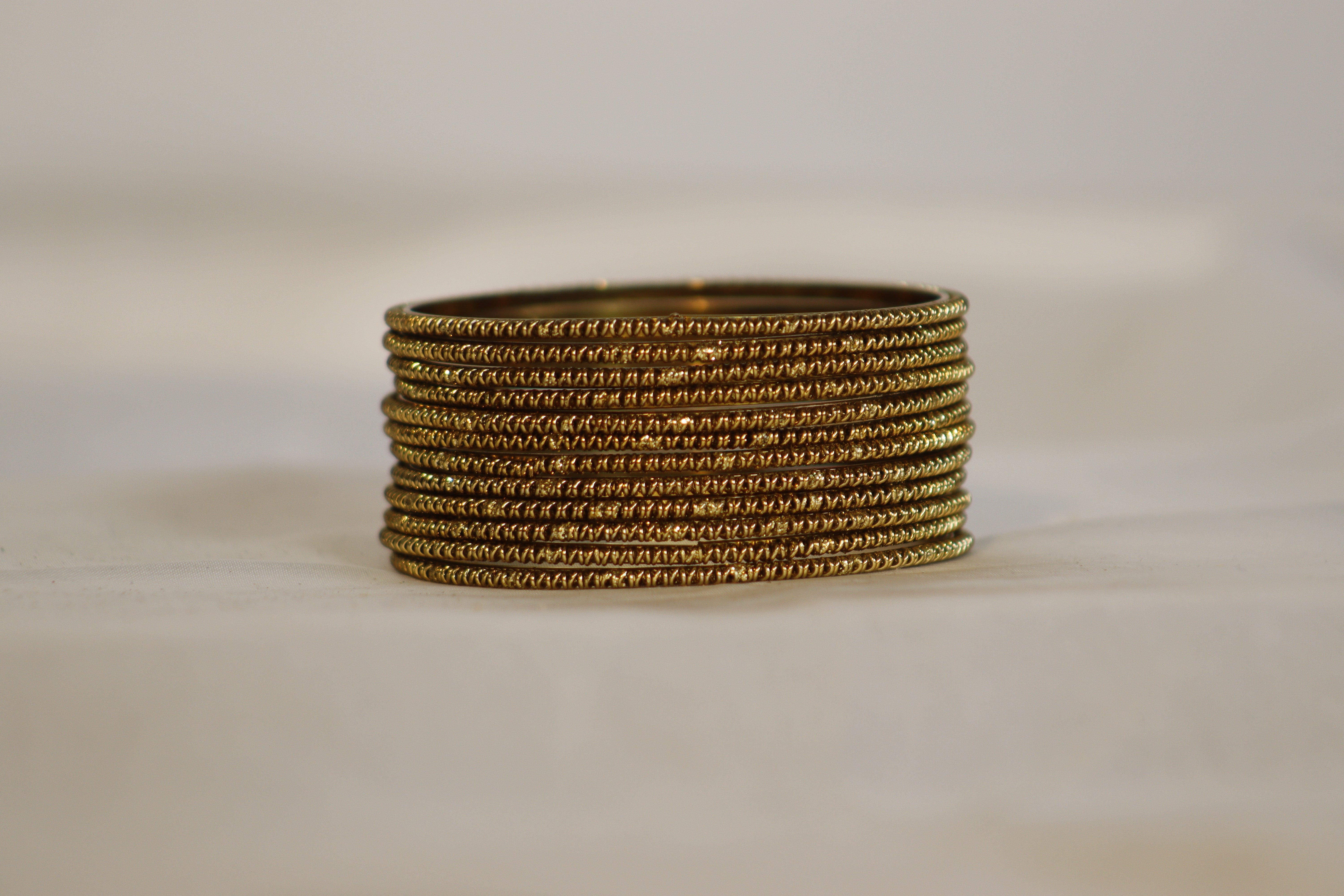 Heritage Circle Design Metal Bangles – Set of 12 | 1950/Dozen | Traditional Finish | 2 Colours Available