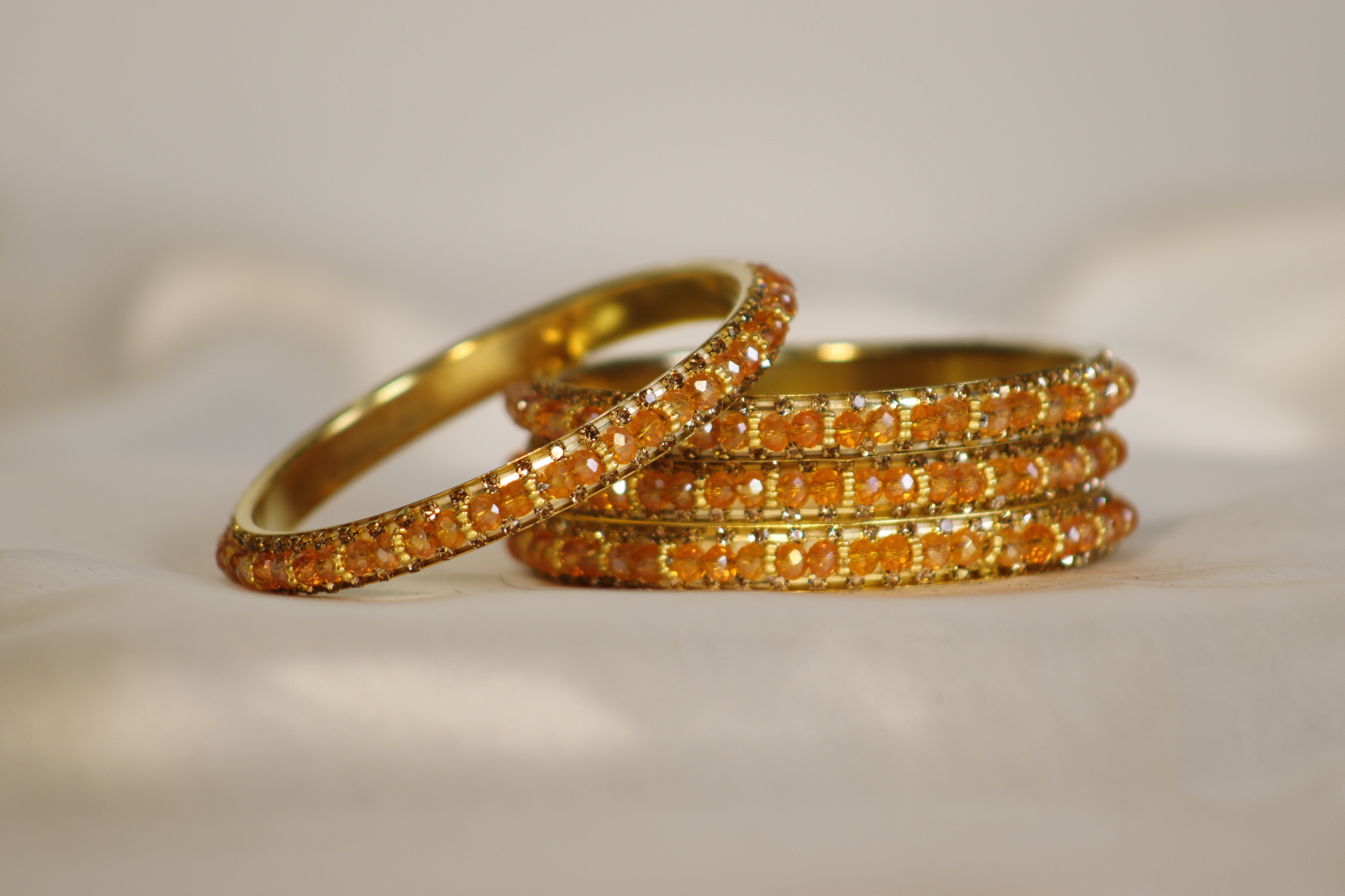 Kundan Kara Bangles – Set of 4 (Multiple Colours)