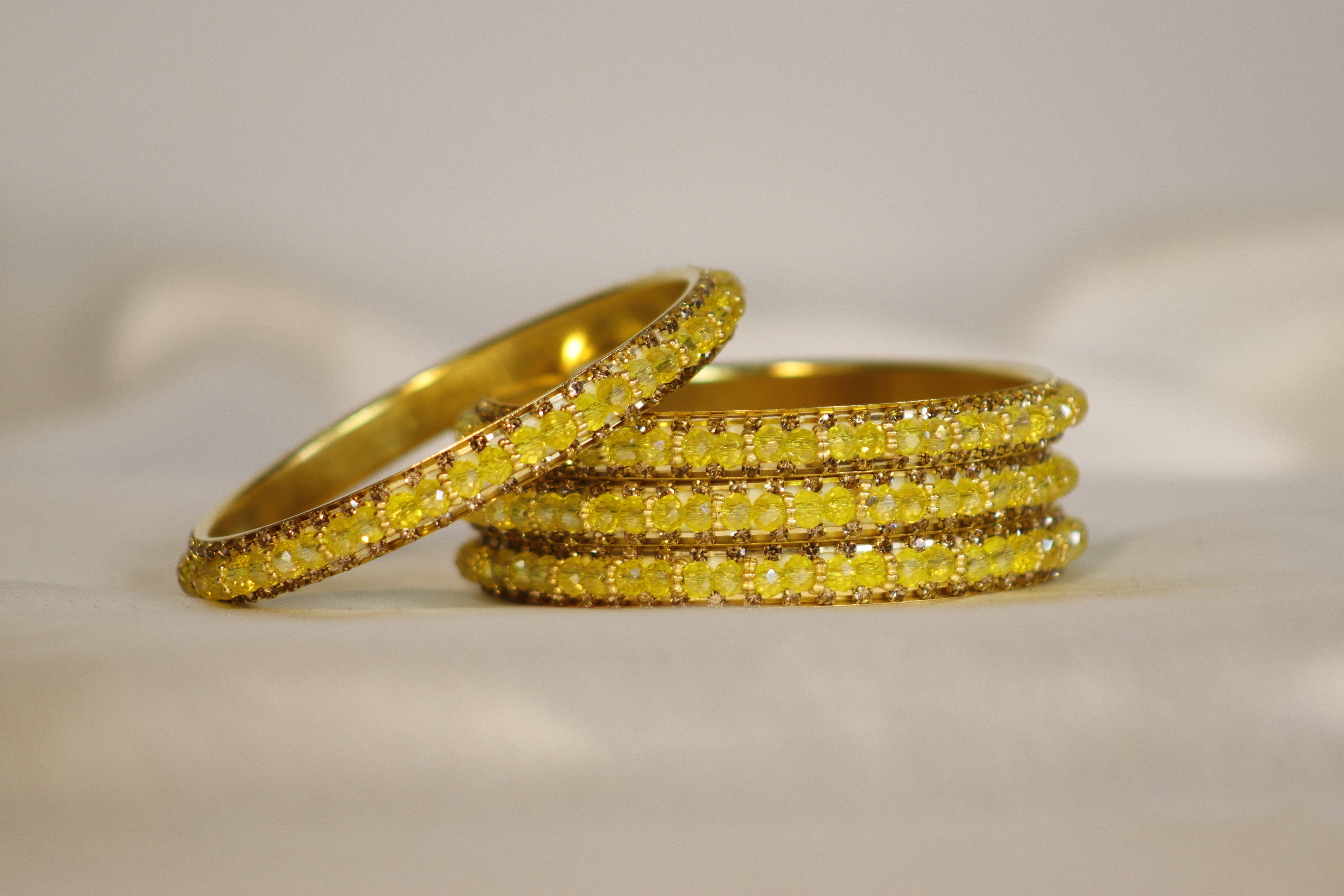 Kundan Kara Bangles – Set of 4 (Multiple Colours)