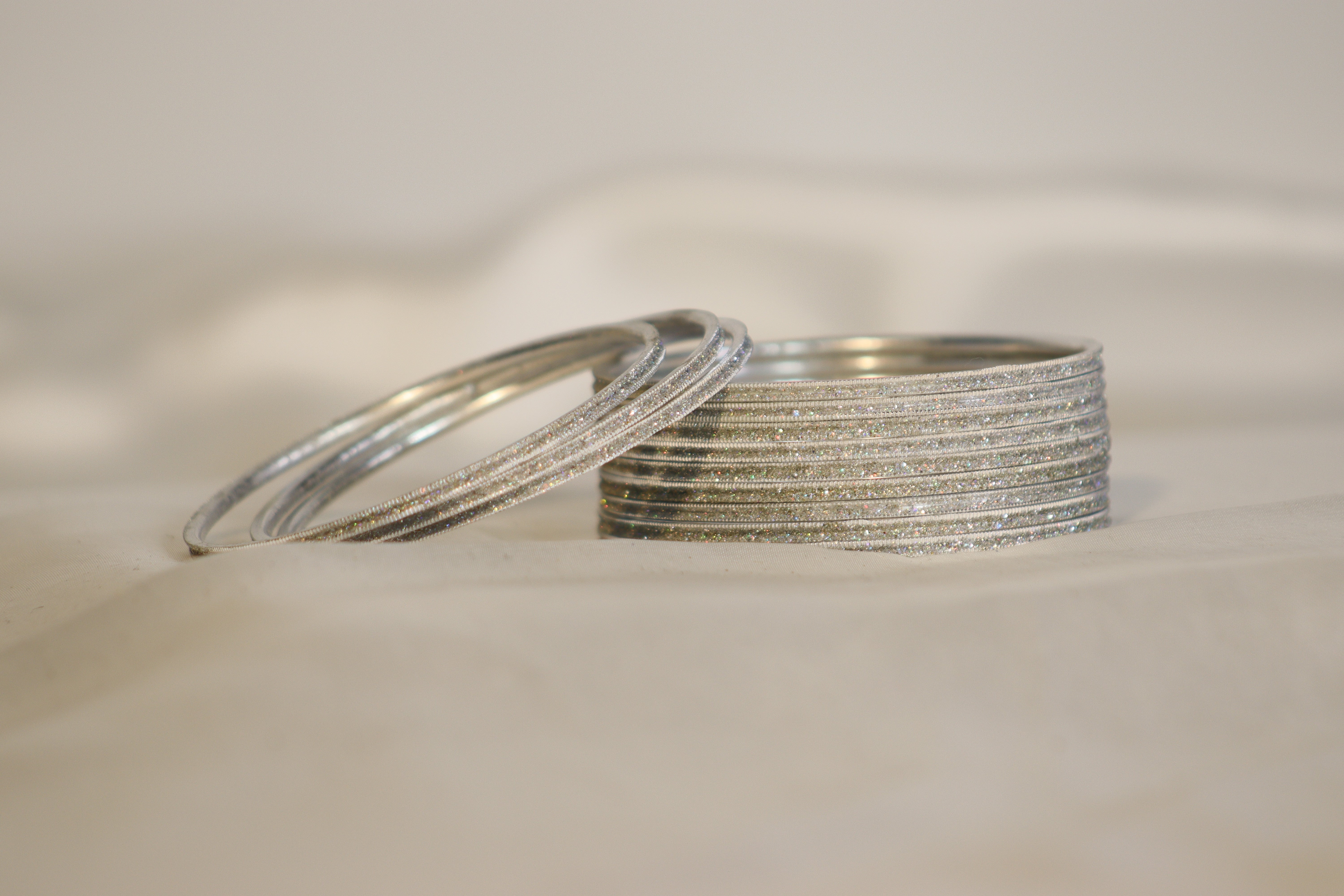 Glitter Metal Bangles – Set of 12 | Rs. 300/Dozen | Multi-Colour Shine Collection