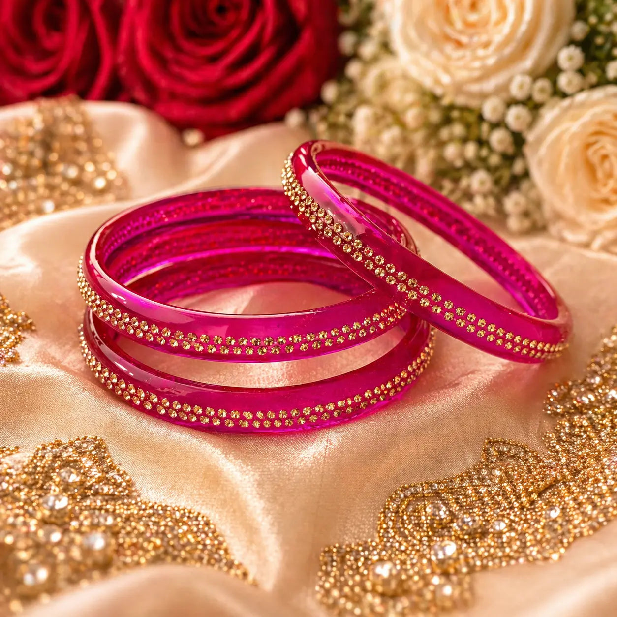 Jelly with Stone Bangles for Women – Fancy Crystal Bangles Set