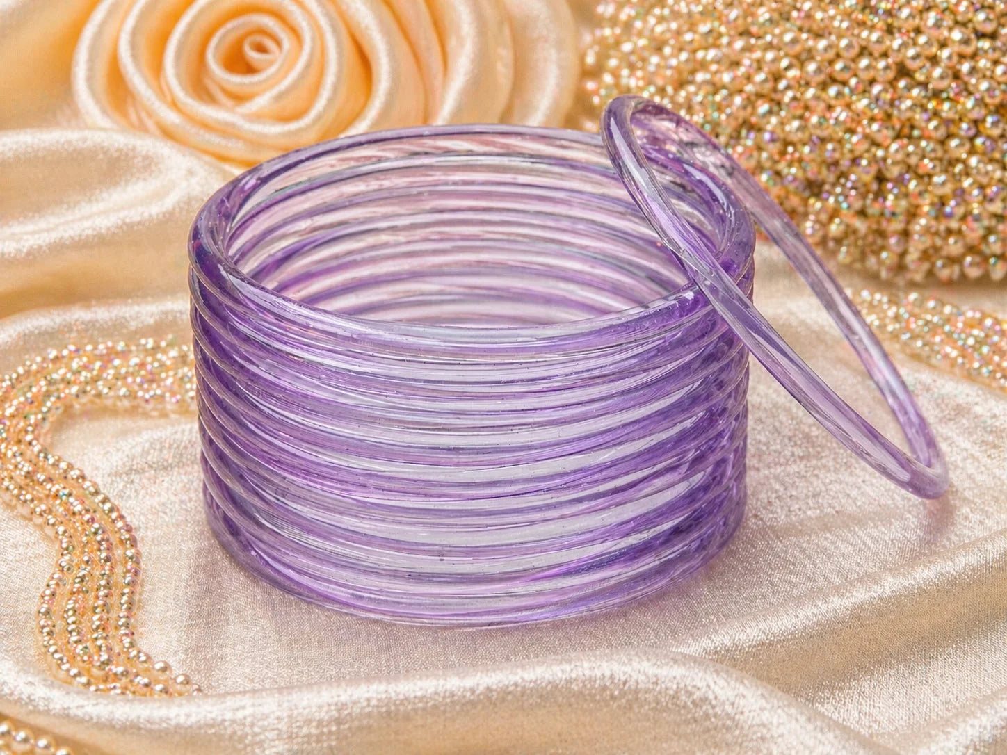 Jelly Glass Bangles Plain – 12 Bangles Set | All Colors Available | Lightweight Everyday Wear Bangles Set