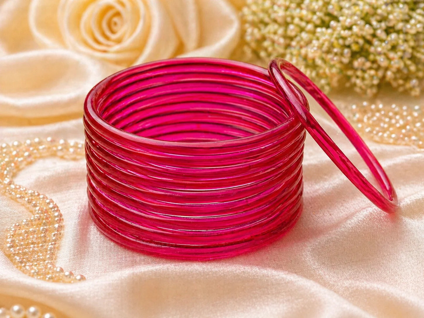 Jelly Glass Bangles Plain – 12 Bangles Set | All Colors Available | Lightweight Everyday Wear Bangles Set