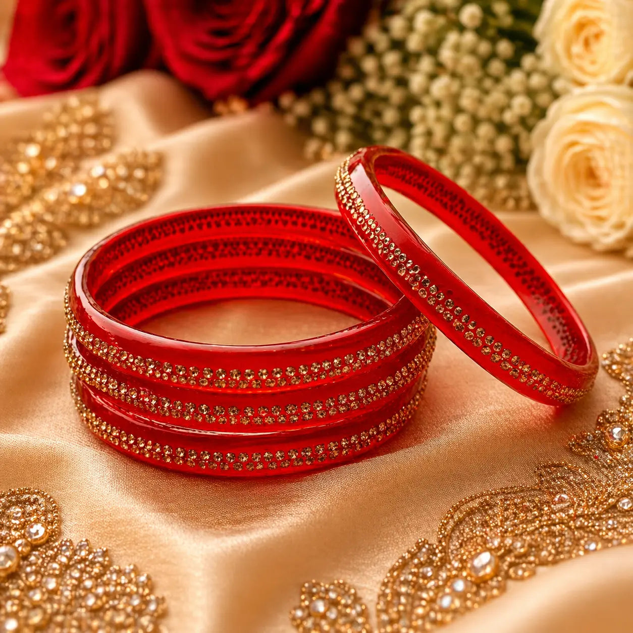 Jelly with Stone Bangles for Women – Fancy Crystal Bangles Set