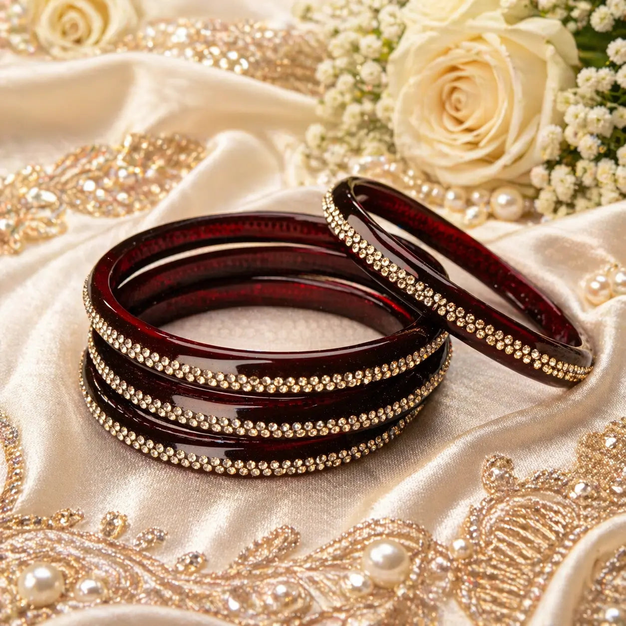 Jelly with Stone Bangles for Women – Fancy Crystal Bangles Set