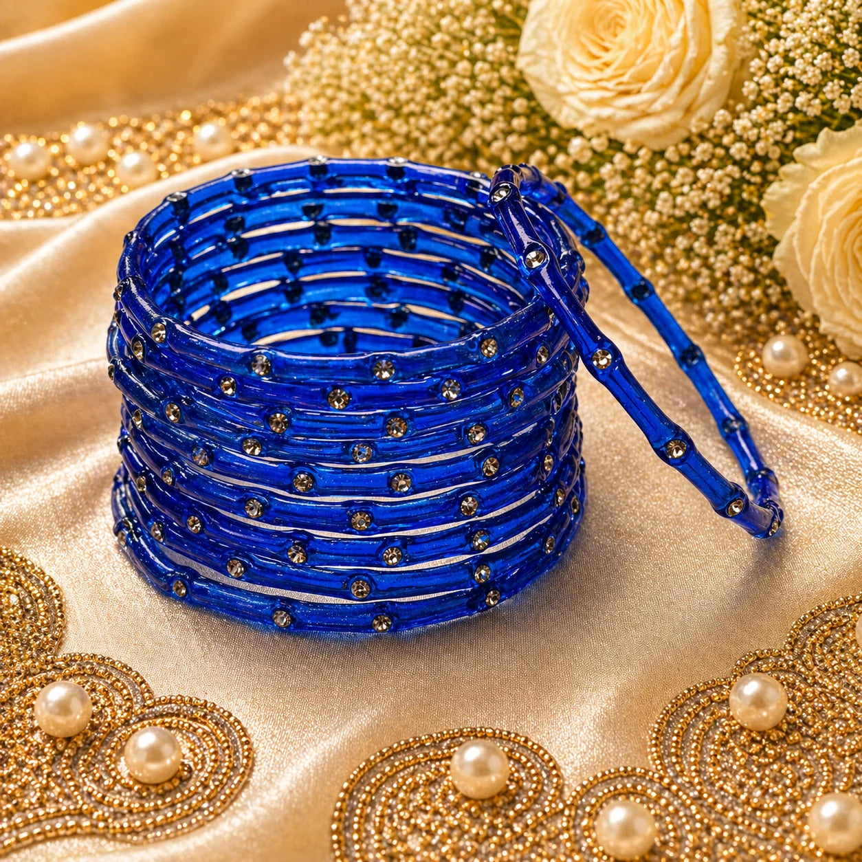 Stone Jalebi Glass Bangles – 12 Jelly Bangles Set for Women | Fancy Bridal &amp; Party Wear | Multi Color Stone Bangles Pakistan