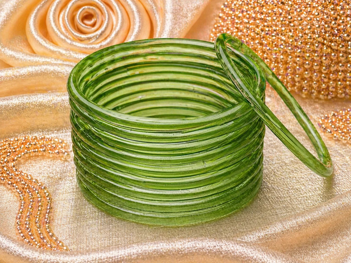 Jelly Glass Bangles Plain – 12 Bangles Set | All Colors Available | Lightweight Everyday Wear Bangles Set