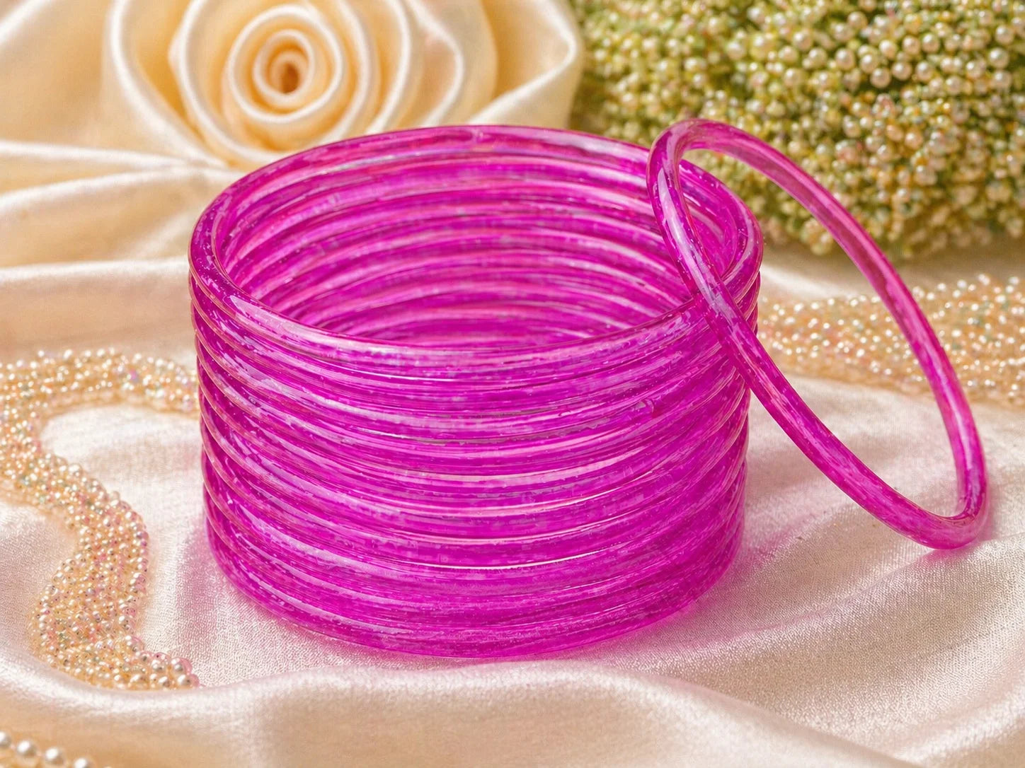 Jelly Glass Bangles Plain – 12 Bangles Set | All Colors Available | Lightweight Everyday Wear Bangles Set