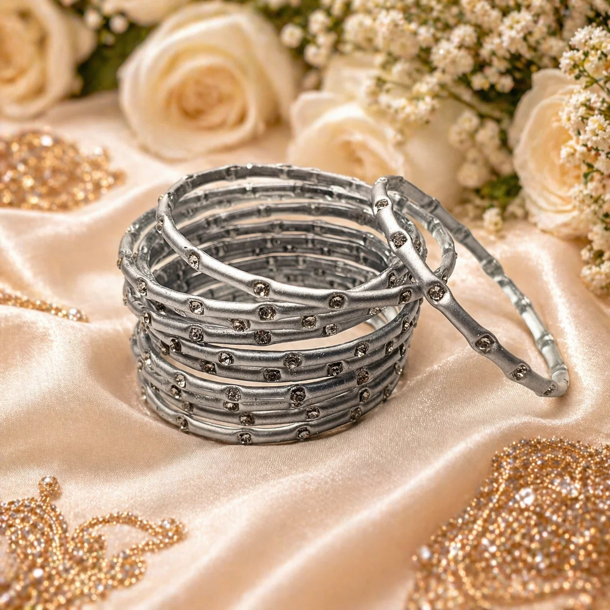 Stone Jalebi Glass Bangles – Stylish Jelly Bangles Set for Women | Fancy Bridal &amp; Party Wear | Multi Color Stone Bangles Pakistan