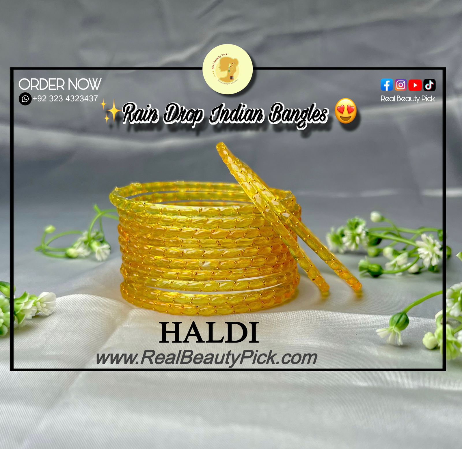 Rain Drop Indian Glass Bangles – Set of 12