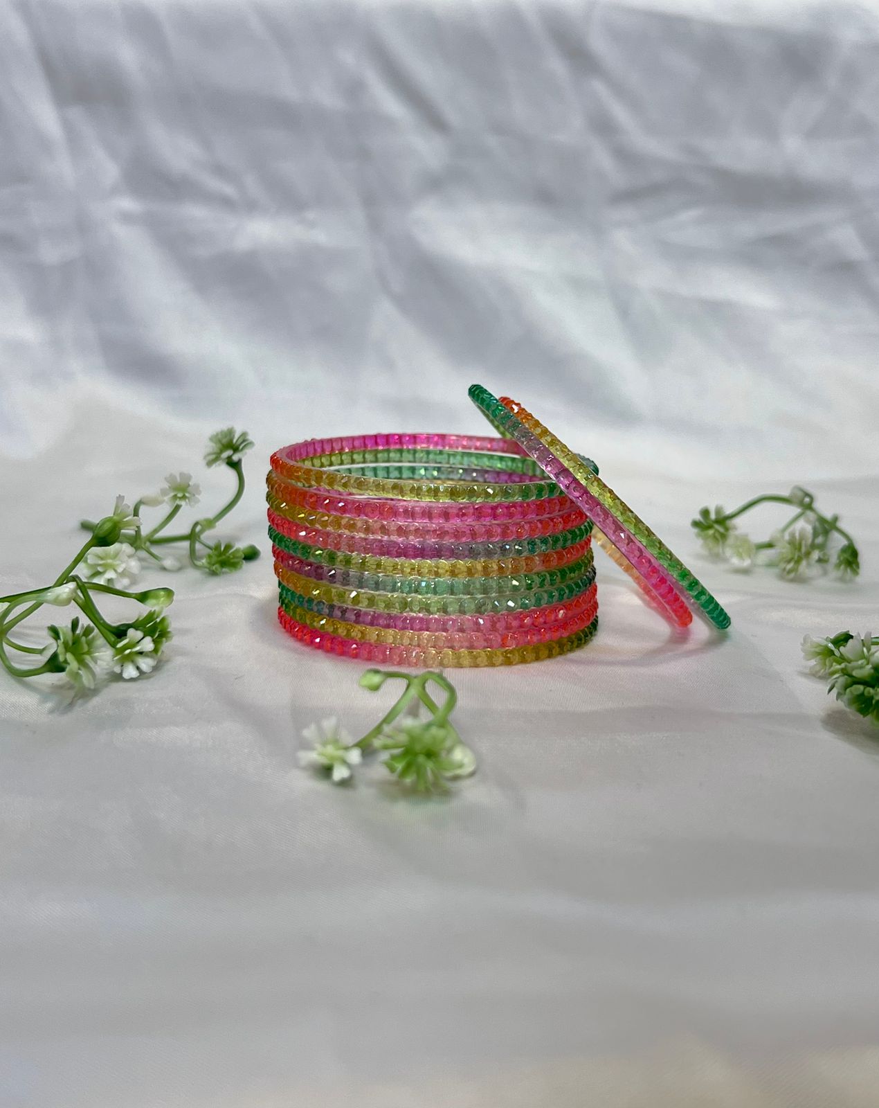 Awesome Design Pattern Glass Bangles – Elegant Set of 12