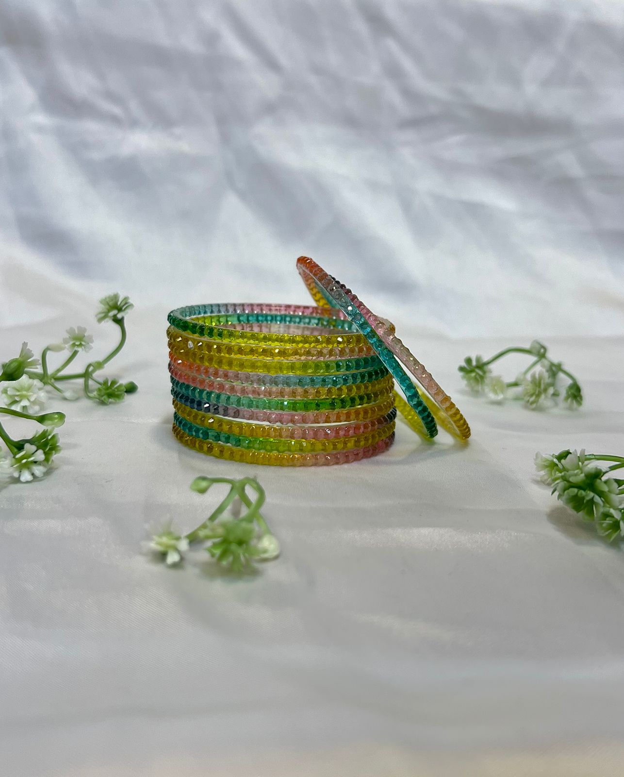 Awesome Design Pattern Glass Bangles – Elegant Set of 12