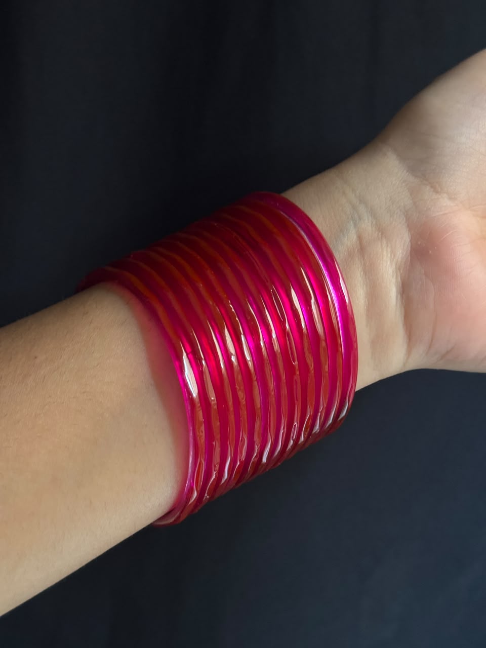 New Cut Desing Jelly Glass Bangles - Set of 12 | Lightweight Everyday Wear Bangles Set | Simple & Sleek Banlges