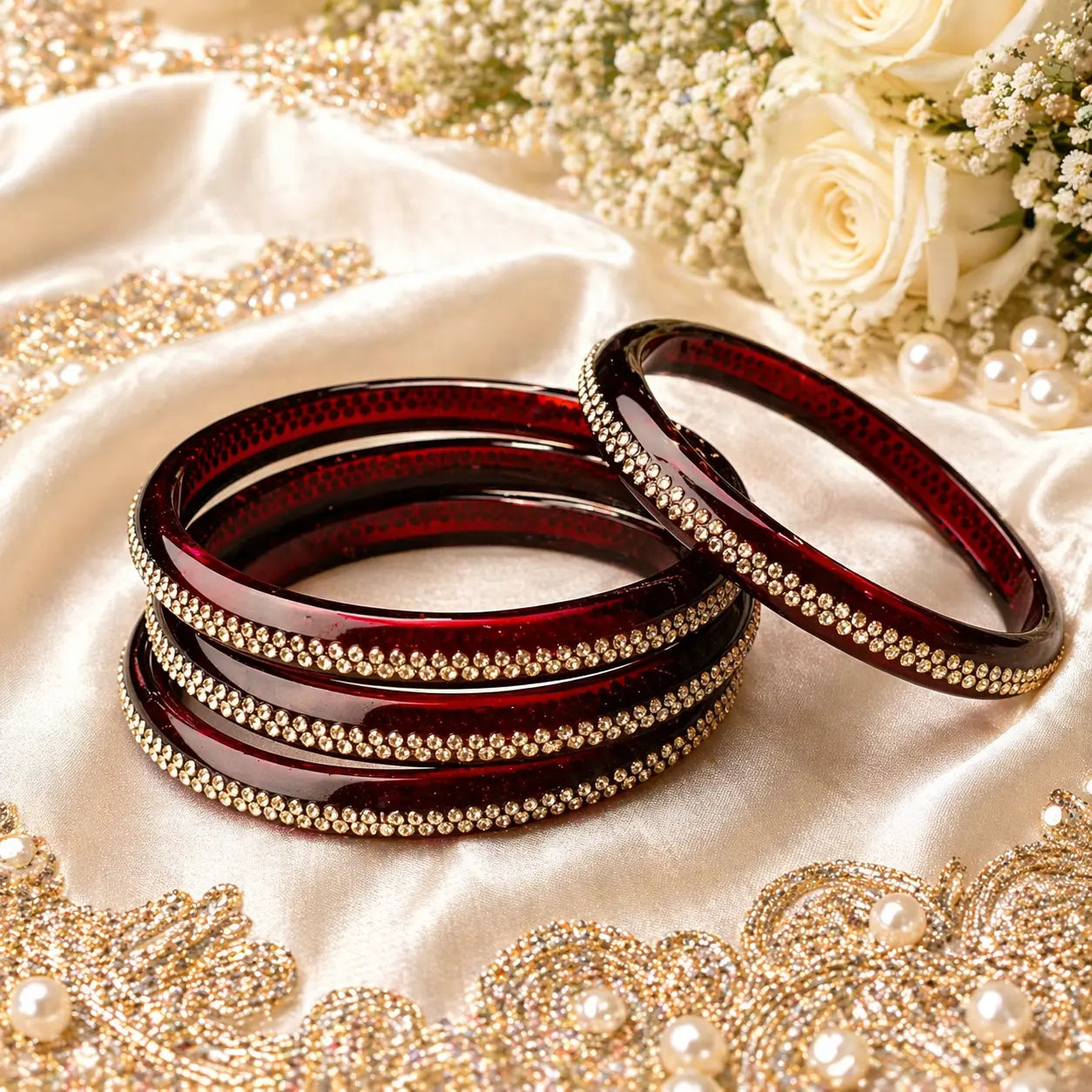 Jelly with Stone Bangles for Women – Fancy Crystal Bangles Set