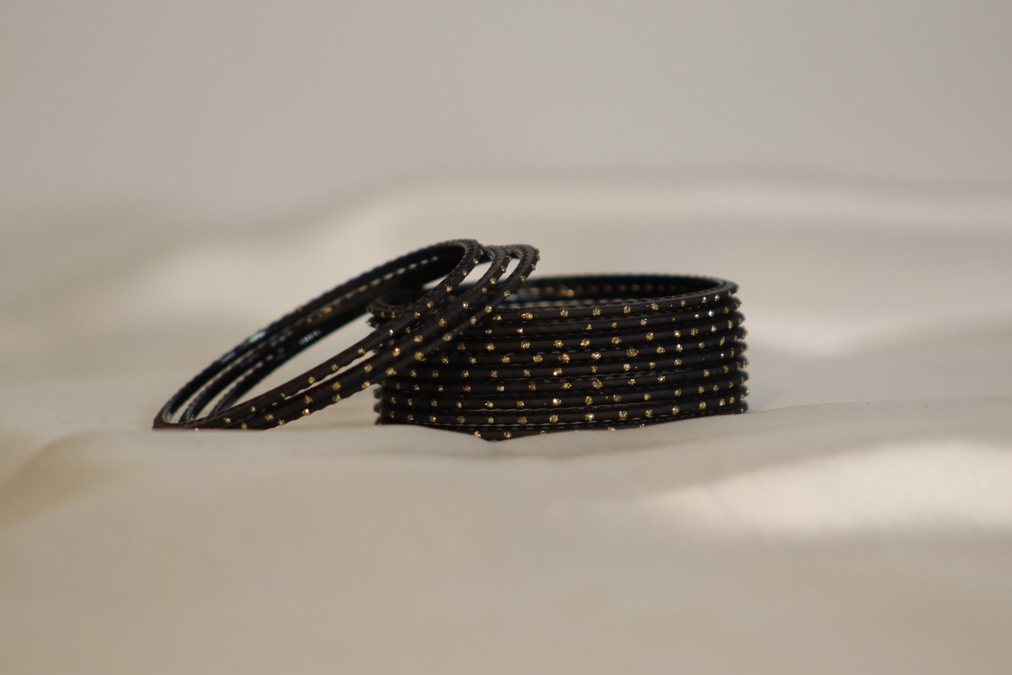 Dotted Plain Metal Bangles – set of 12 (Available in 25+ Colours)