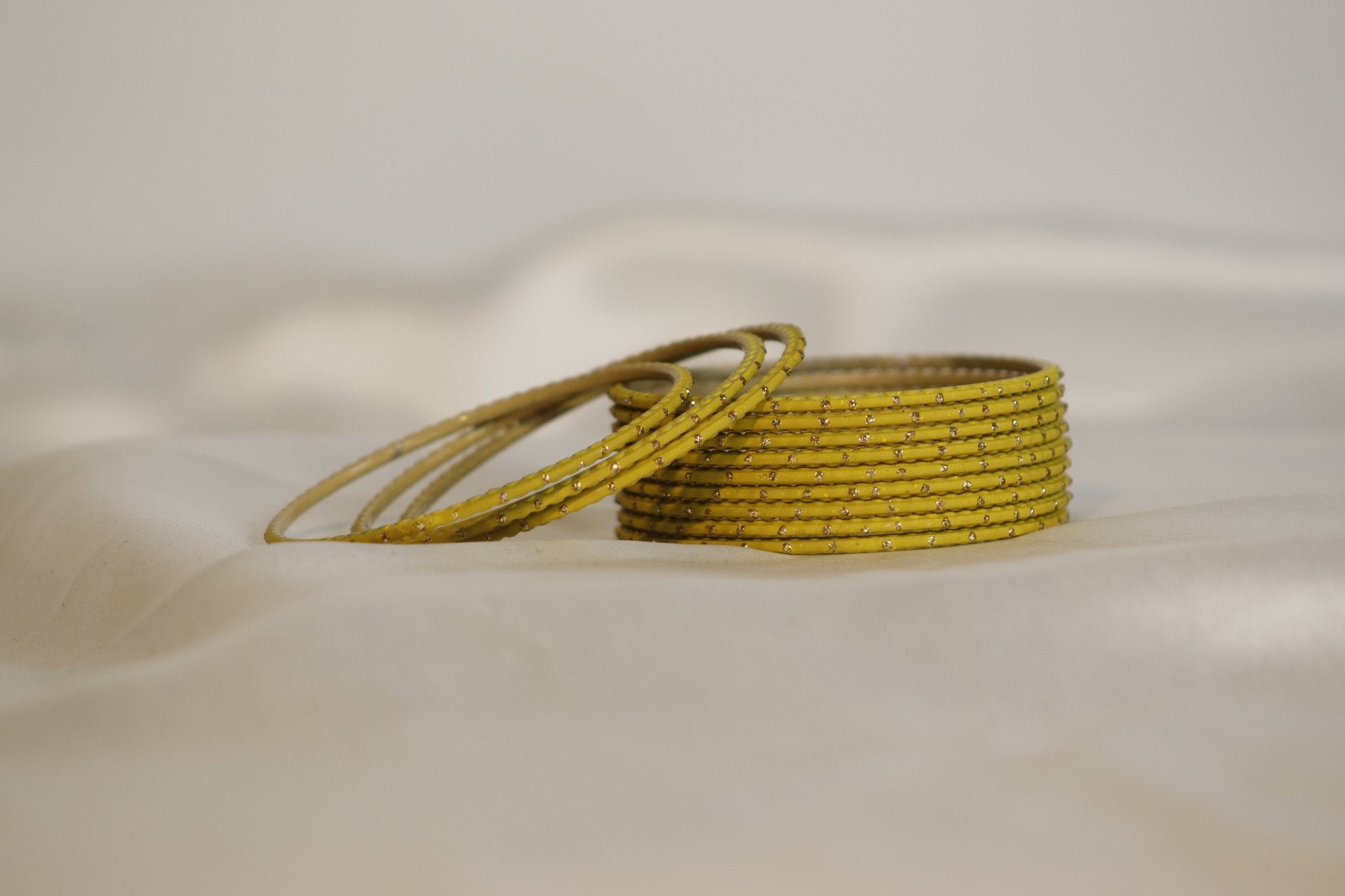 Dotted Plain Metal Bangles – set of 12 (Available in 25+ Colours)