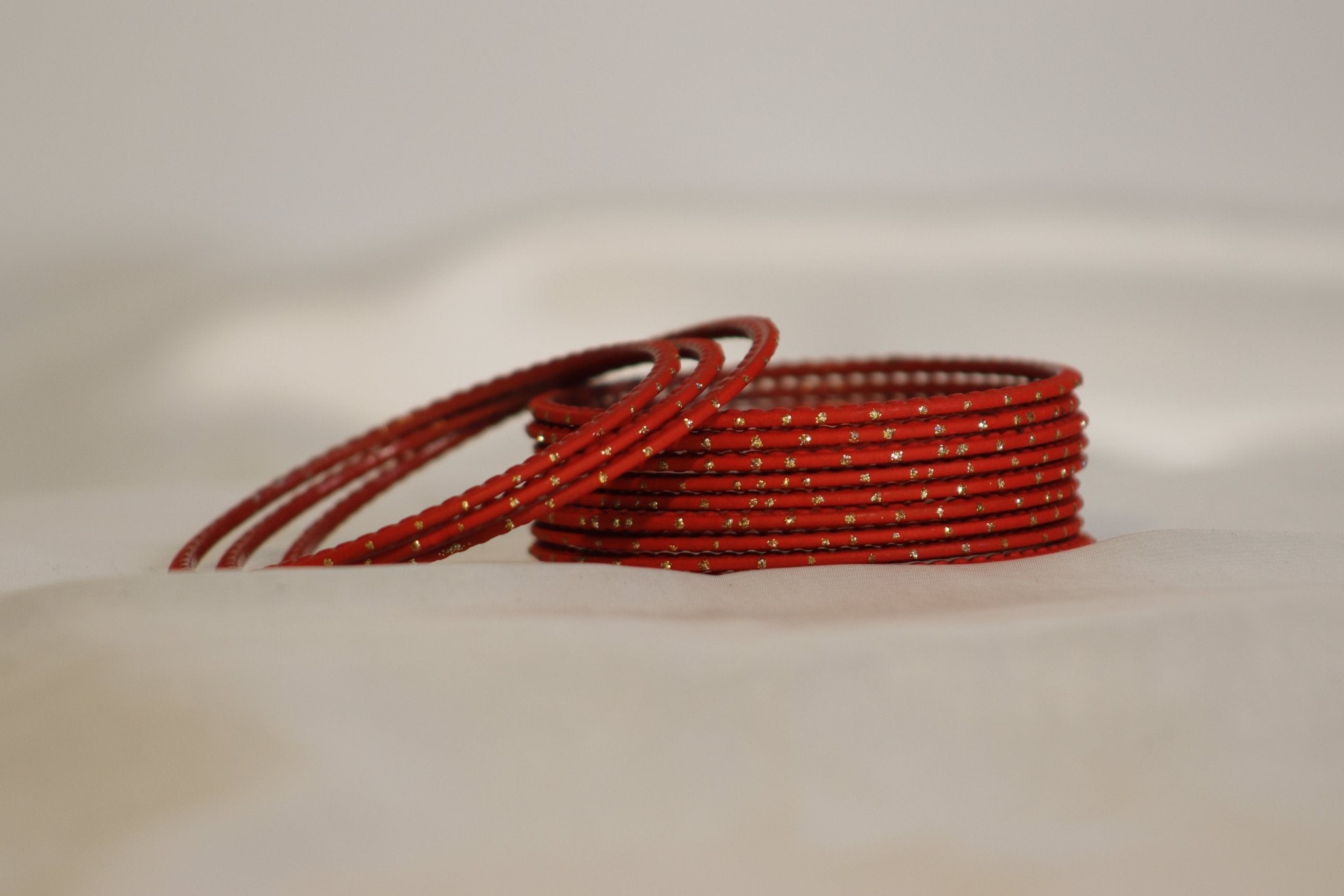 Dotted Plain Metal Bangles – set of 12 (Available in 25+ Colours)