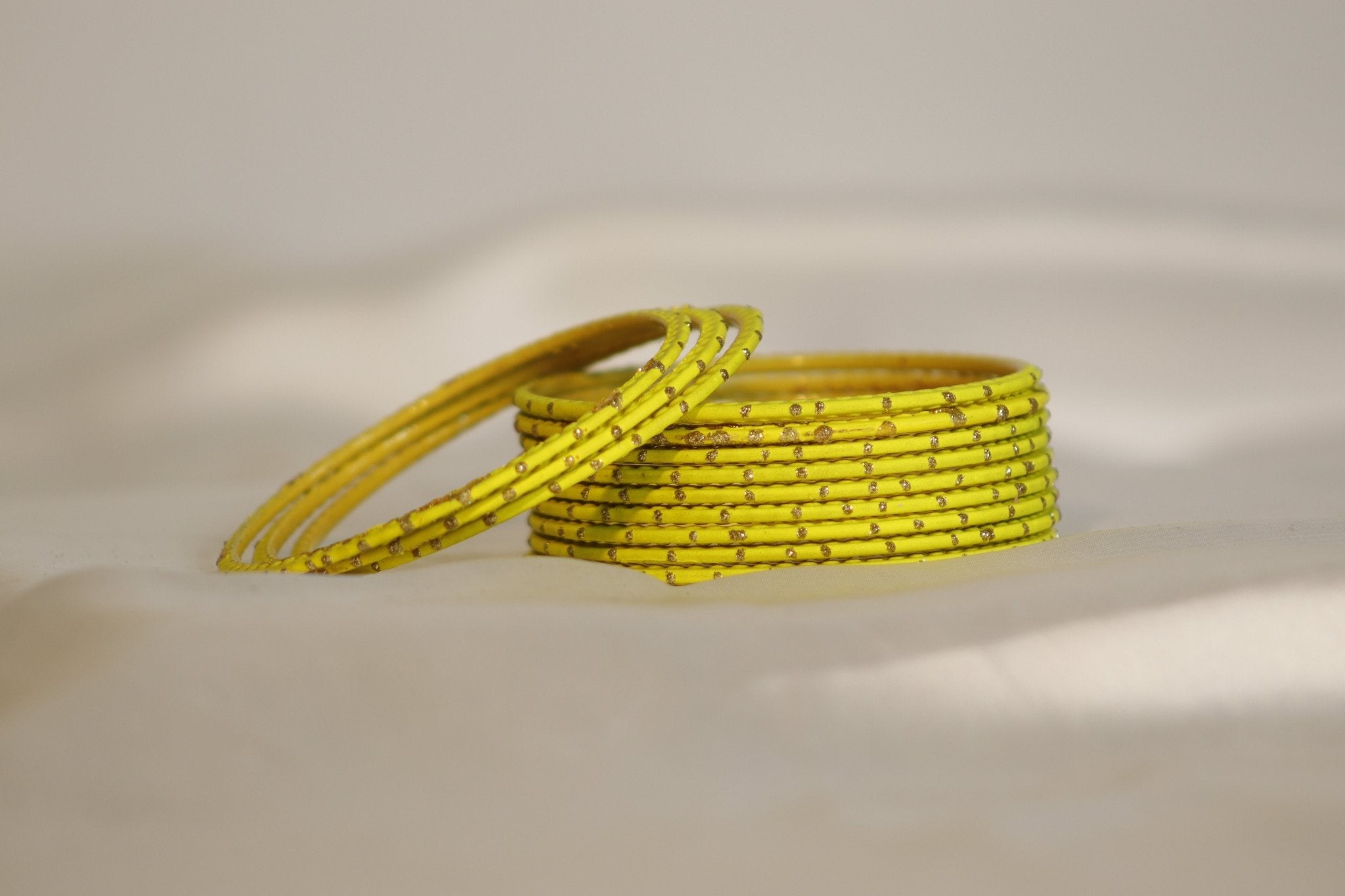 Dotted Plain Metal Bangles – set of 12 (Available in 25+ Colours)