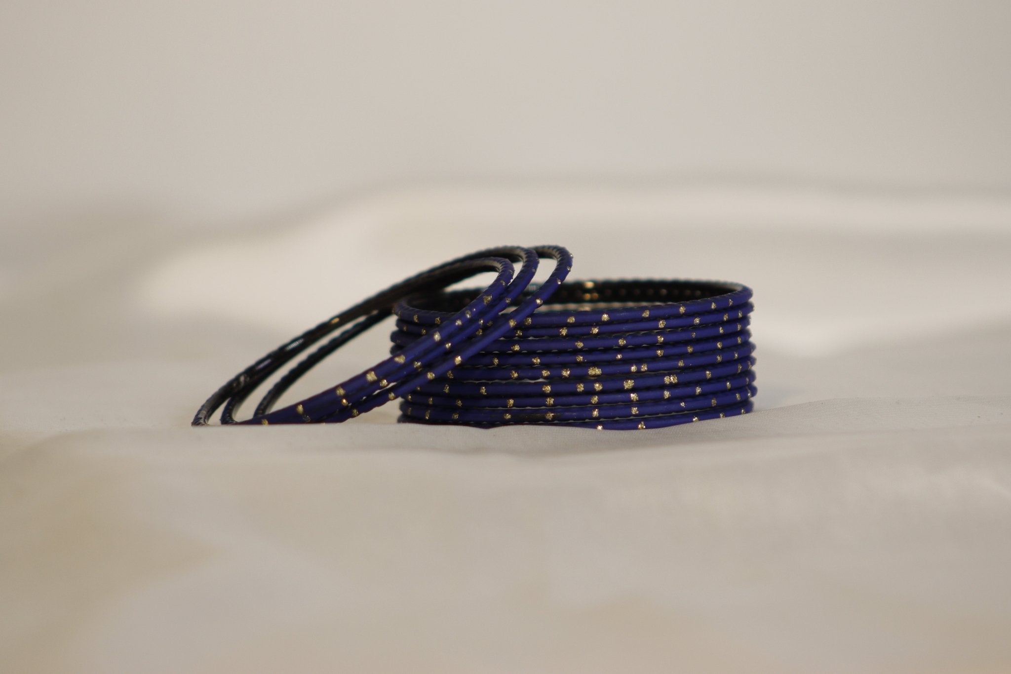 Dotted Plain Metal Bangles – set of 12 (Available in 25+ Colours)