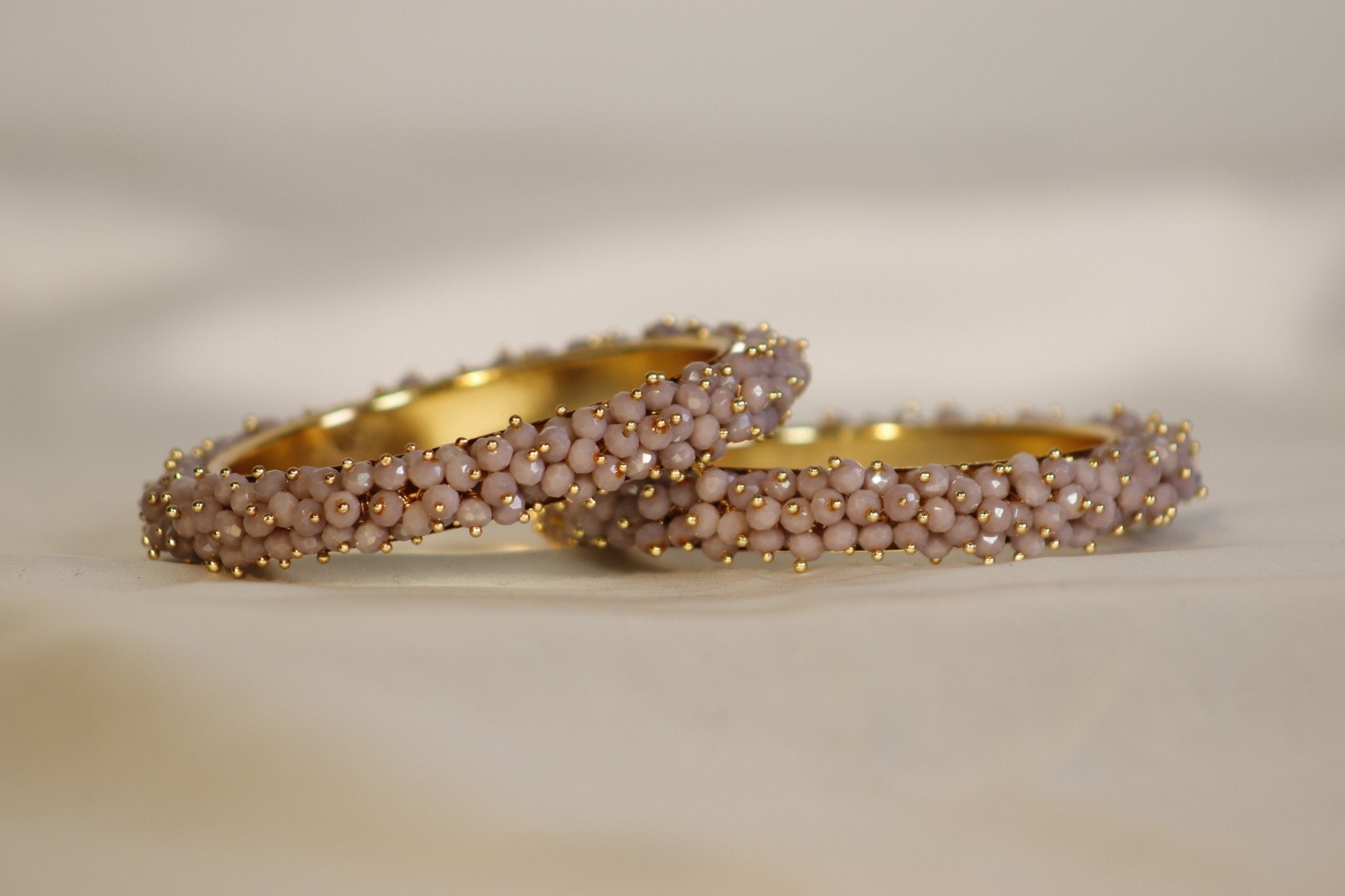 Metal Bangles with Crystal Pair in white