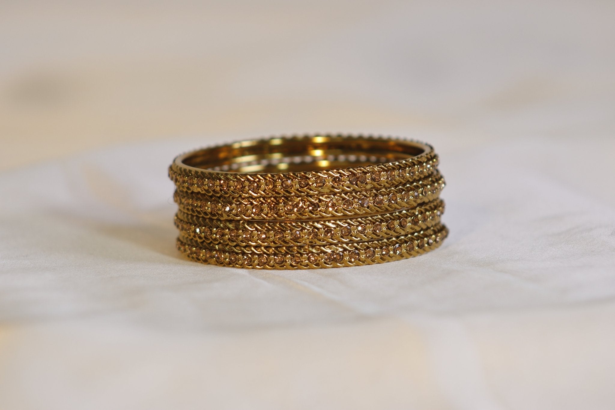 Metal Bangles with Golden stone