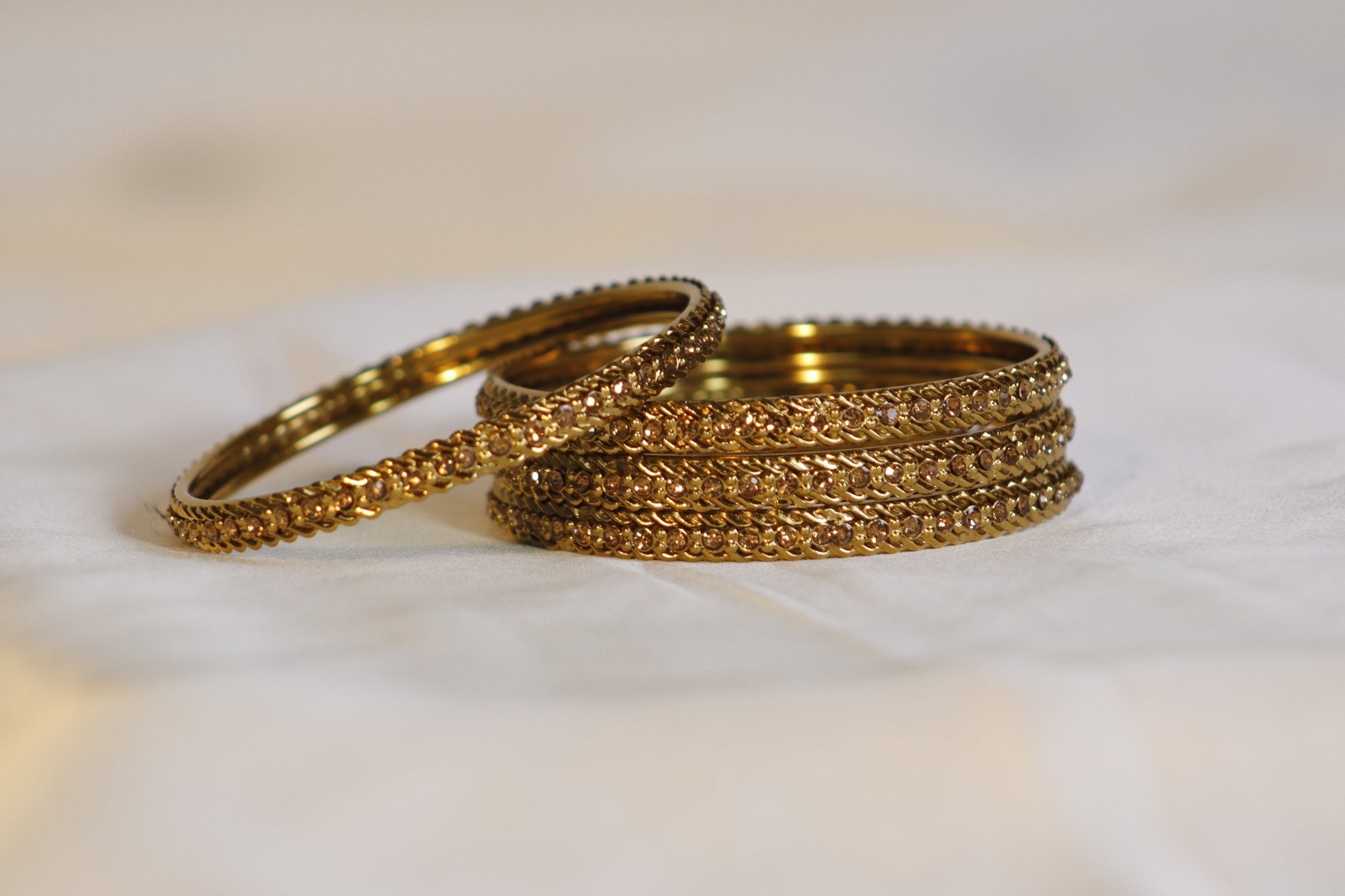 Metal Bangles with Golden stone