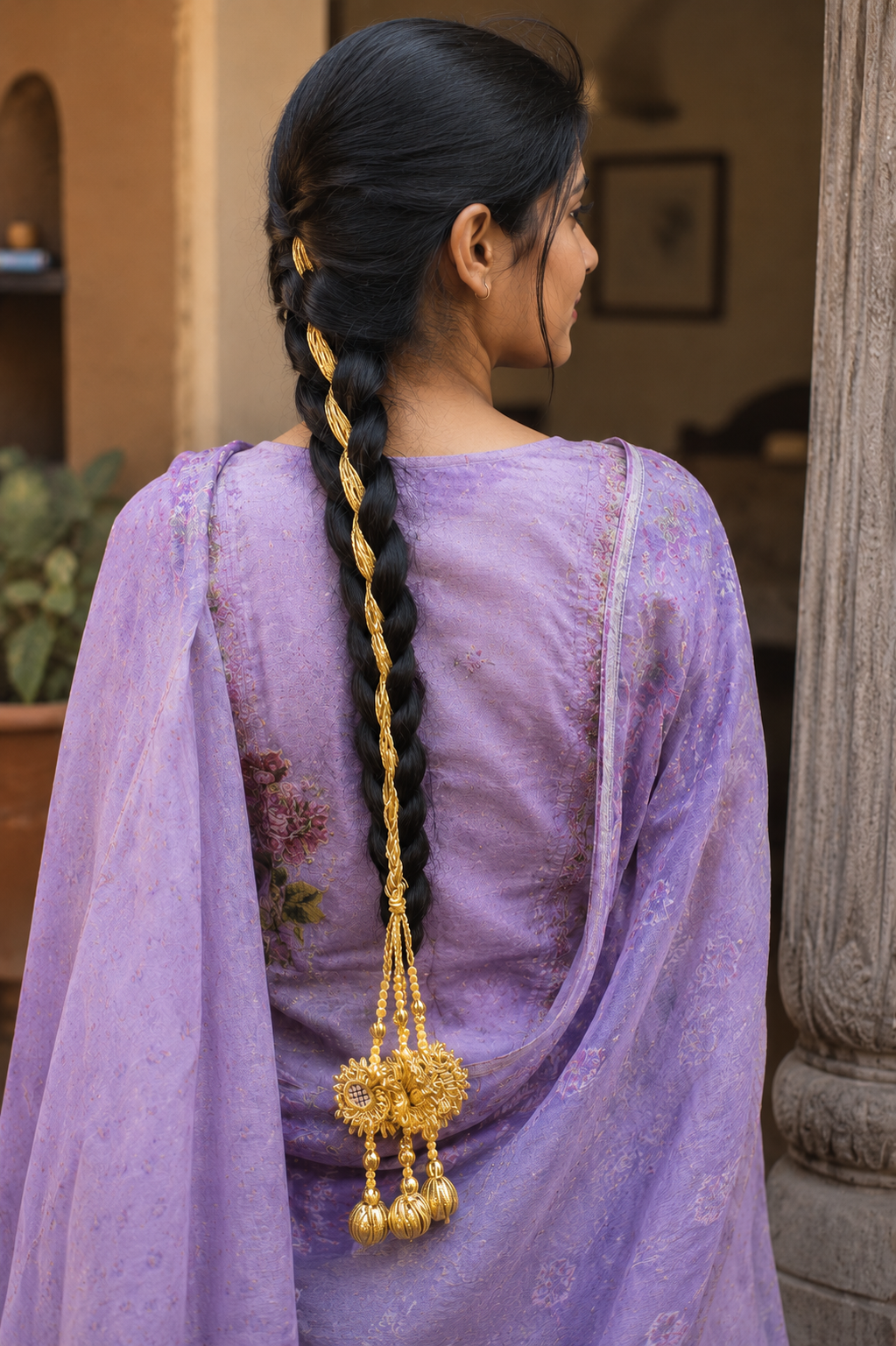 Handcrafted Silver Braided Paranda with Traditional Tassel | Punjabi Hair Accessory | Party Wear