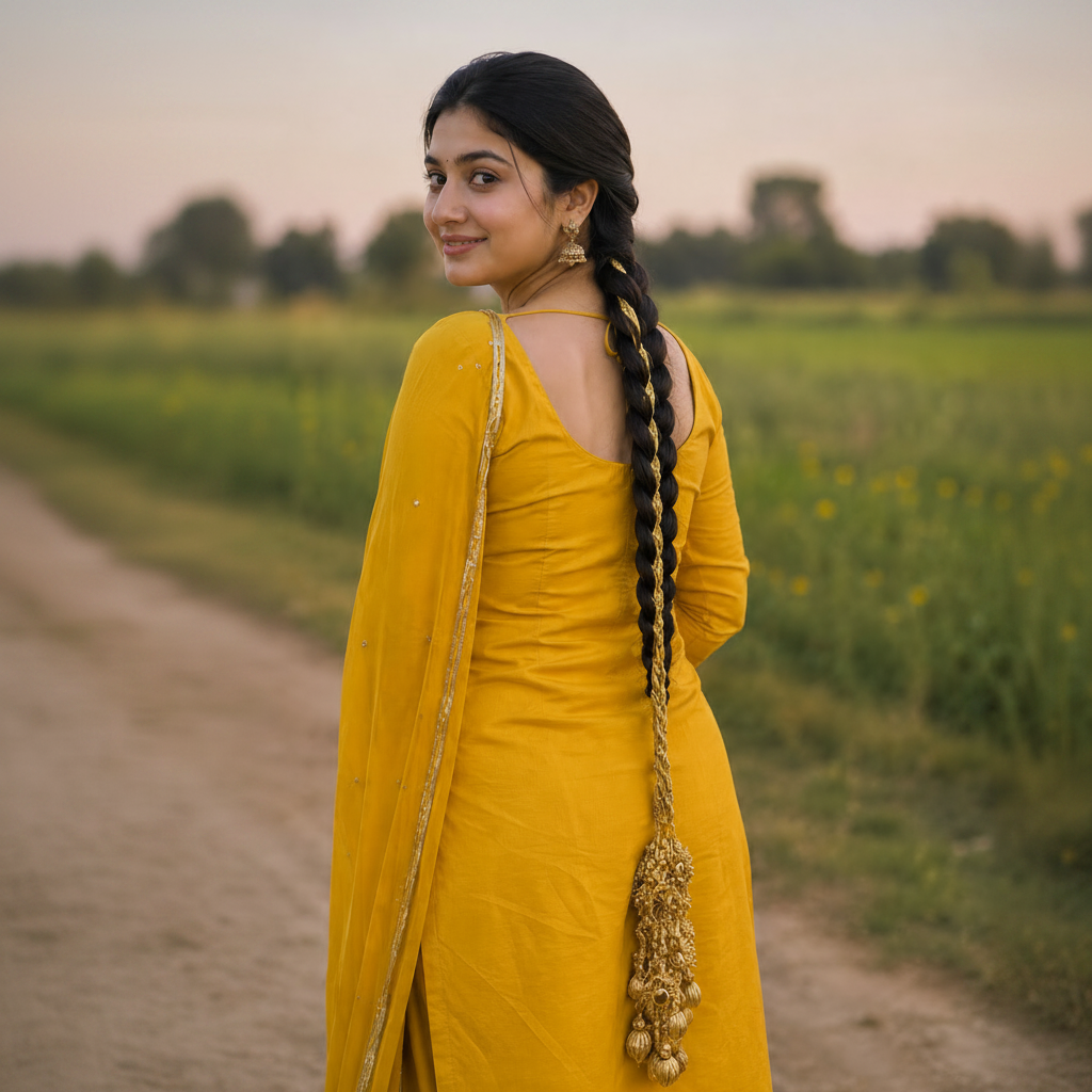 Handcrafted Gota Mirror Paranda with Traditional Tassel |  Punjabi Hair Accessory | Party Wear & Wedding Wear