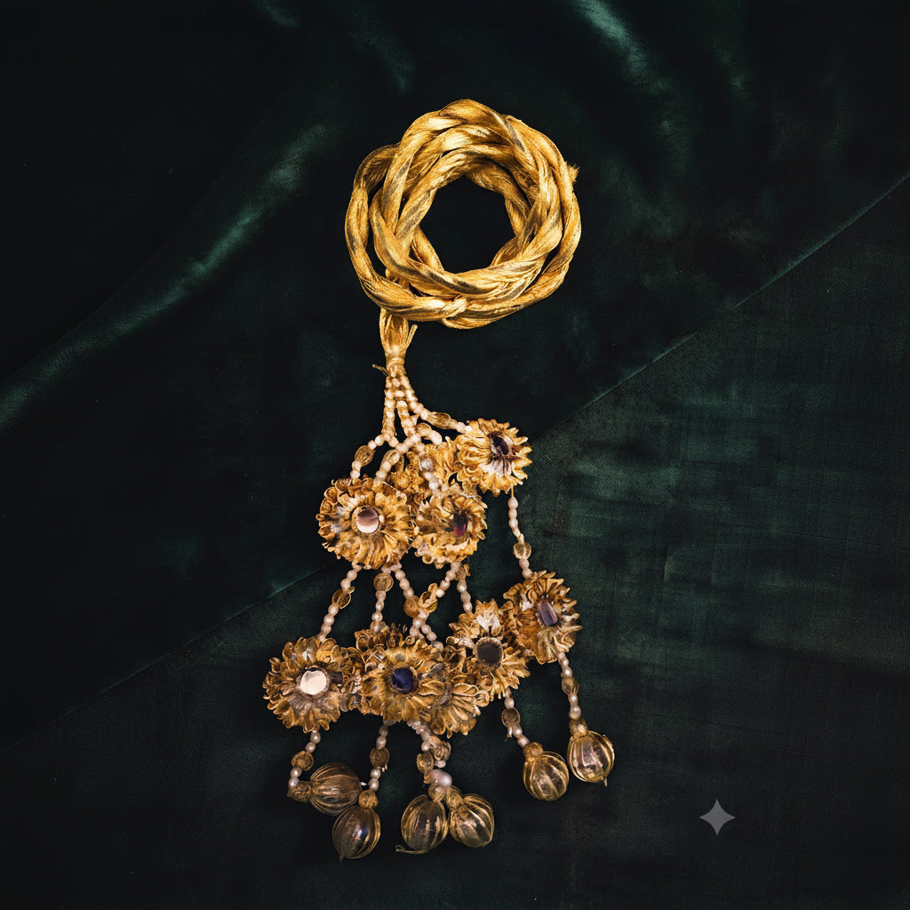 Handcrafted Gota Mirror Paranda with Traditional Tassel |  Punjabi Hair Accessory | Party Wear & Wedding Wear