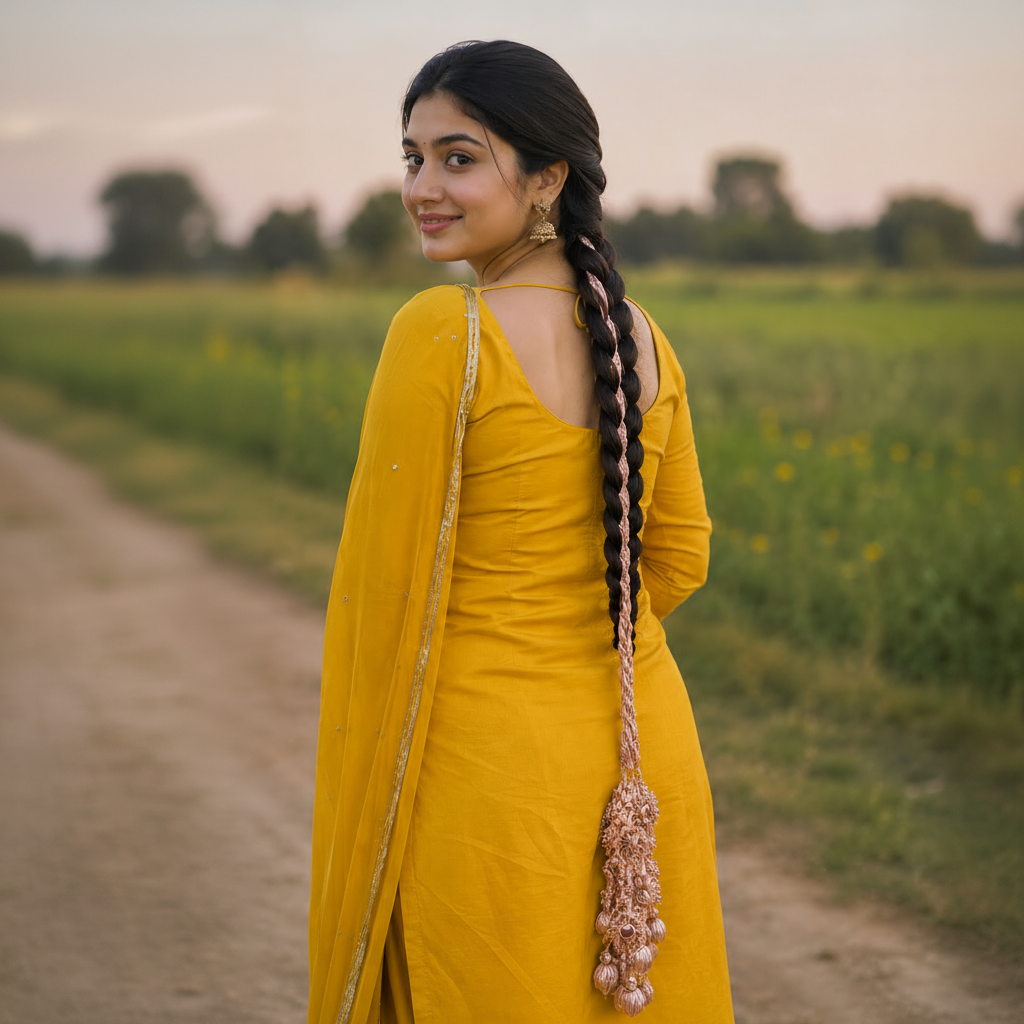 Handcrafted Gota Mirror Paranda with Traditional Tassel |  Punjabi Hair Accessory | Party Wear & Wedding Wear