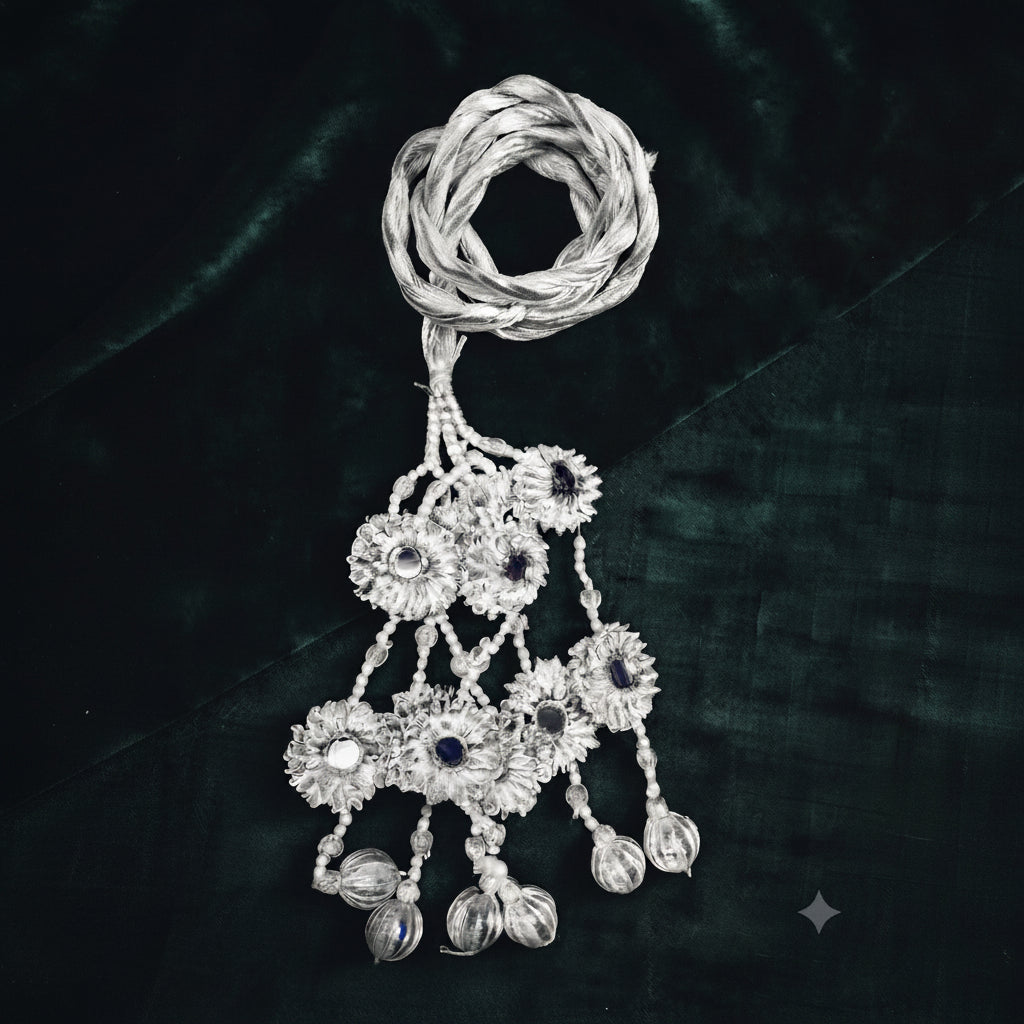 Handcrafted Gota Mirror Paranda with Traditional Tassel |  Punjabi Hair Accessory | Party Wear & Wedding Wear